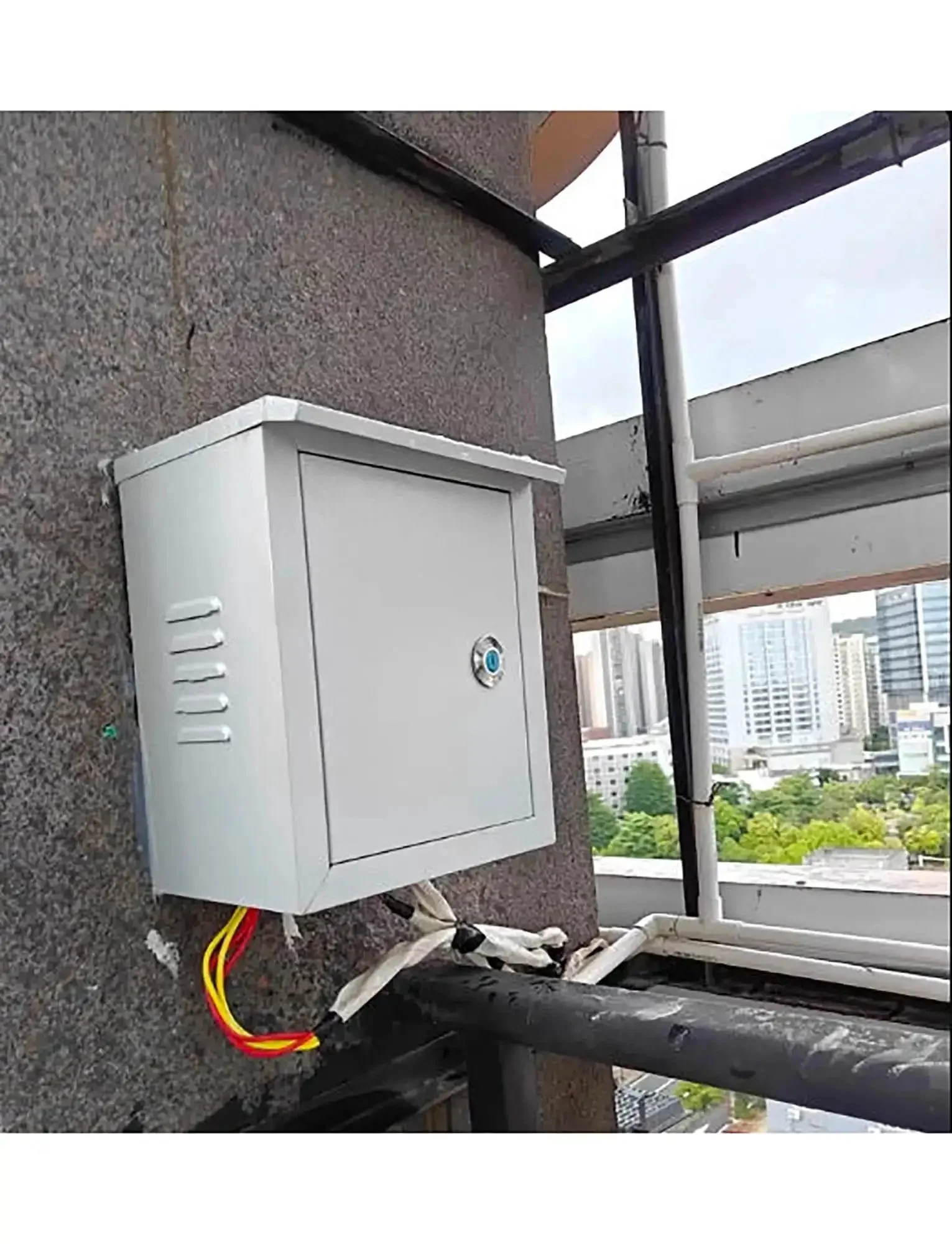 Vertical Round Lock Power Distribution Box With Customizable Electric Meter Panel And Monitor Control Enclosure For Home Outdoor And Industrial Use Built Tough Heavy Duty Weatherproof And Easy Access Safe Stainless Steel Door Lock - Image 3