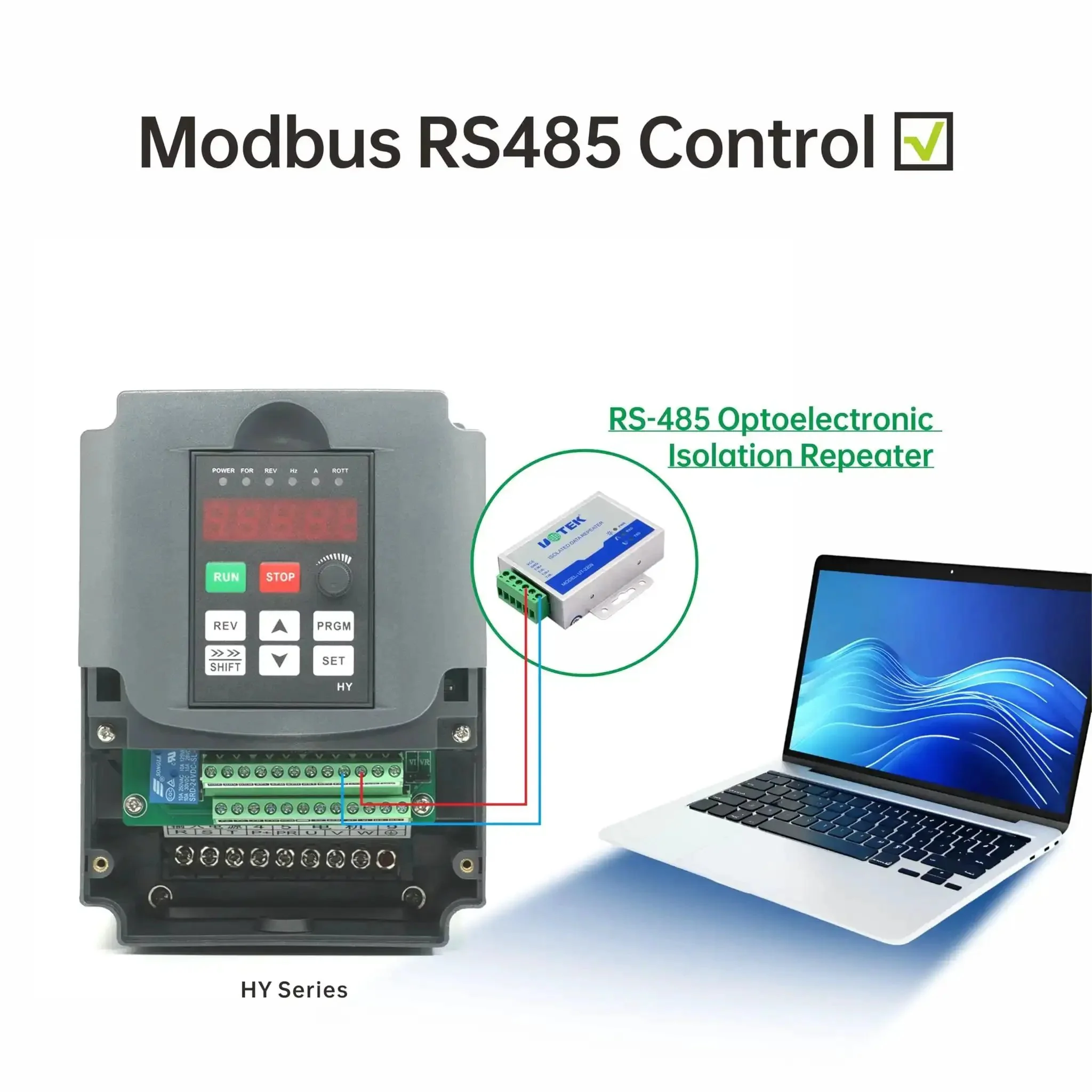 VFD Inverter For 3 Phase Motors From Single-Phase To Three-Phase 220V, 0-400Hz Speed Control, RS-485, Remote Potentiometer, Start Stop, Plug-And-Play Ready, Compact 1.5kW 2HP Drive For Spindle And Machinery - Image 3