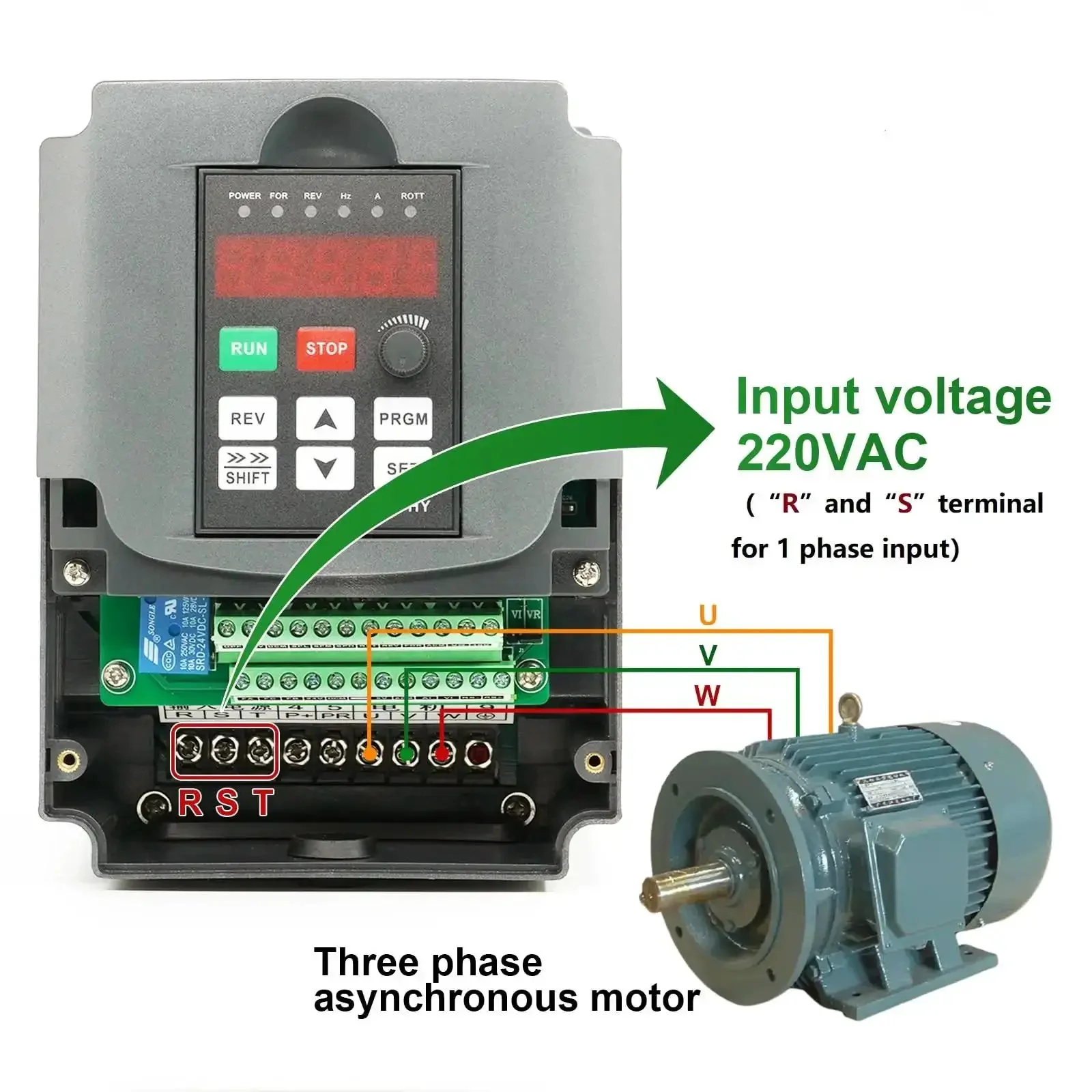 VFD Inverter For 3 Phase Motors From Single-Phase To Three-Phase 220V, 0-400Hz Speed Control, RS-485, Remote Potentiometer, Start Stop, Plug-And-Play Ready, Compact 1.5kW 2HP Drive For Spindle And Machinery - Image 8