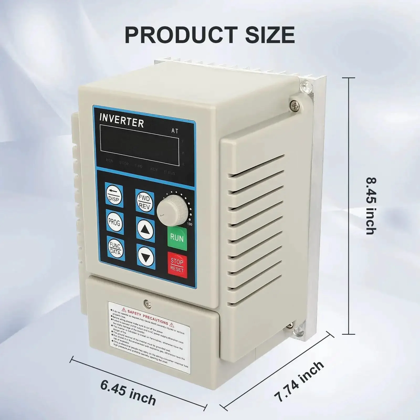 VFD Inverter Frequency Converter For Motor Speed Control, 220V Fifty To Sixty Hz, 0.75KW (1HP), Single Phase Input To Three Phase Output, No Fuss Industrial Grade Speed Controller, Plug And Play 220V VFD Drive - Image 6