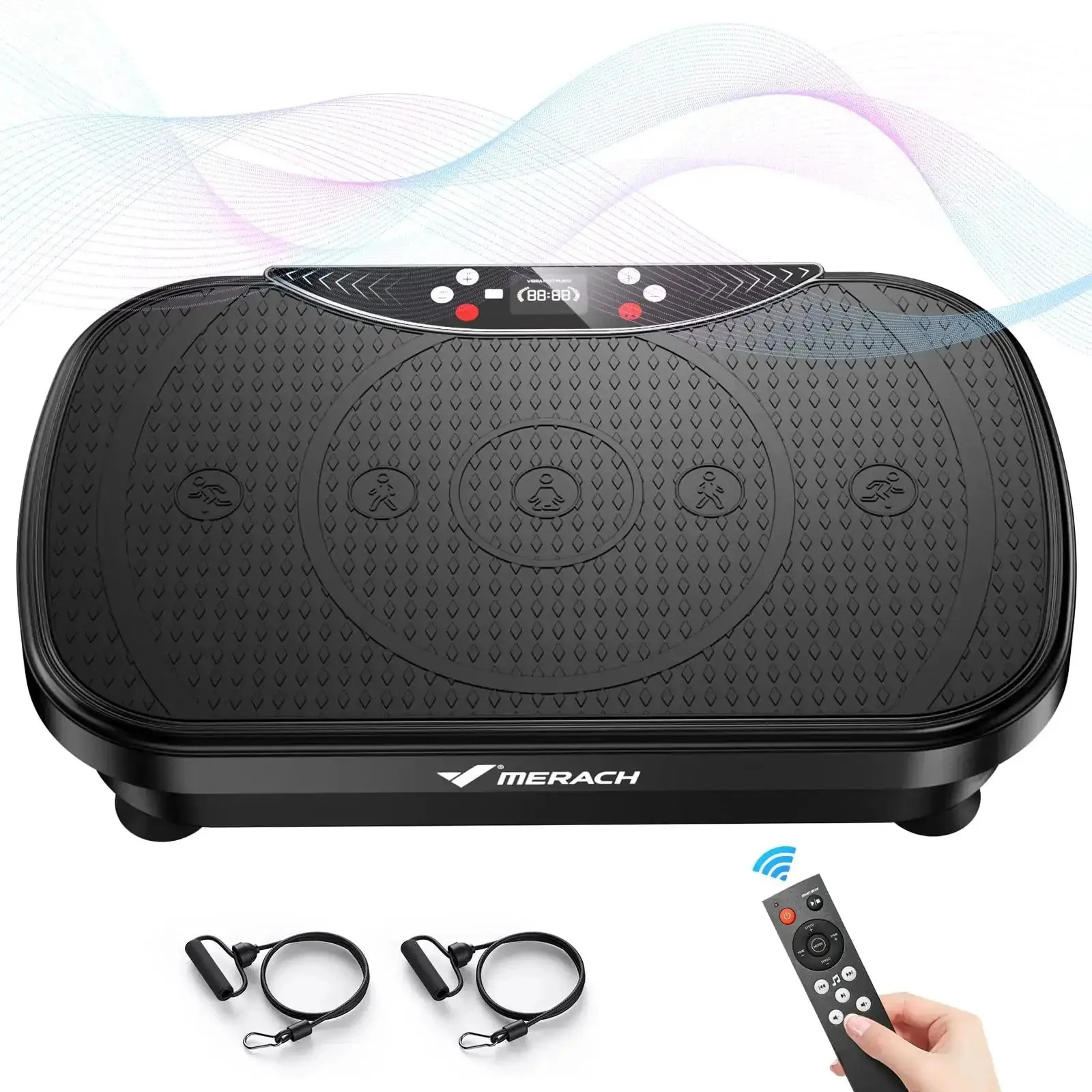Vibe Plate Exercise Machine For Lymphatic Drainage And Weight Loss, Bluetooth Enabled Vibrating Plate With LED Display, Home Gym Equipment For Women And Men, Easy Recovery And Metabolism Booster