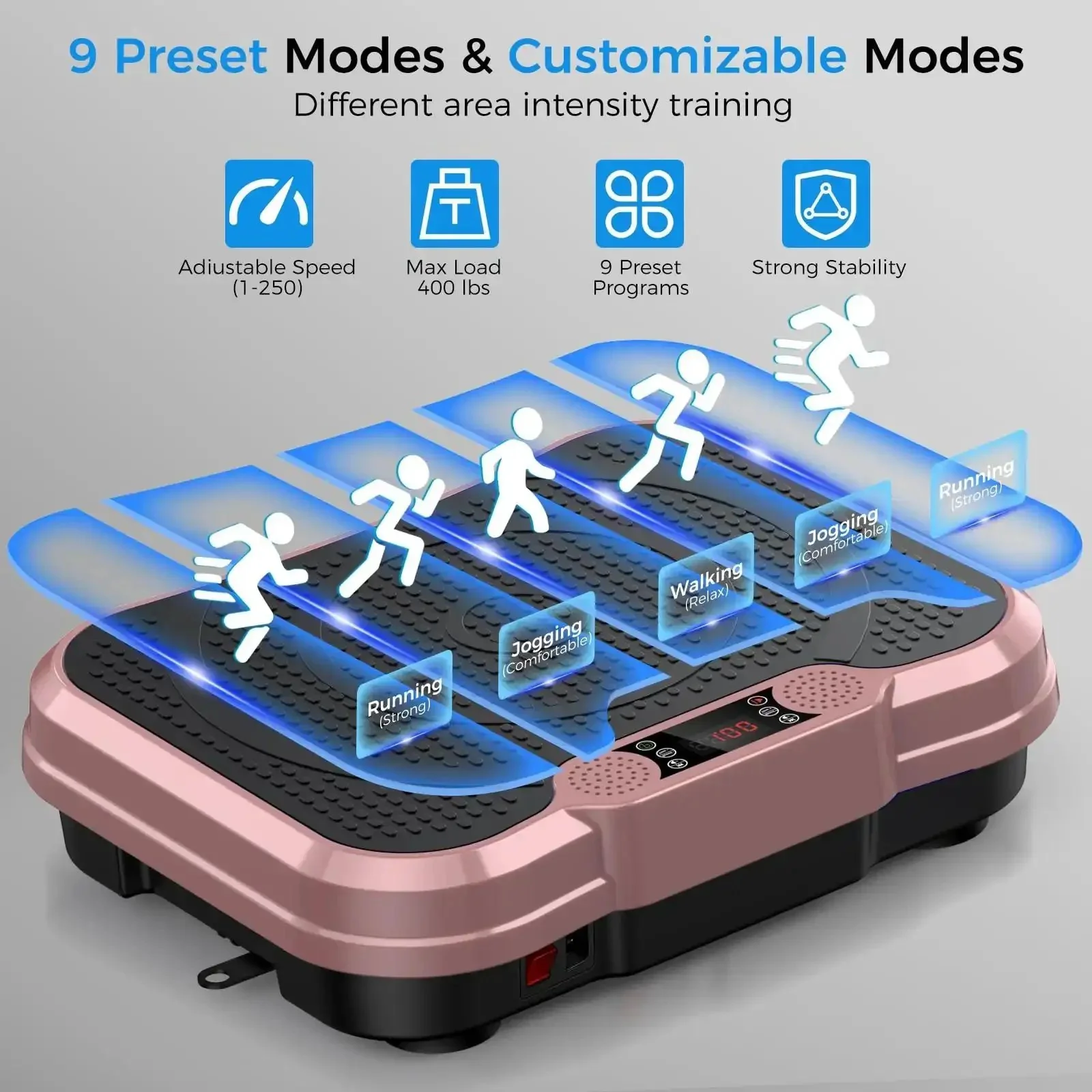 Vibration Plate Exercise Machine For Full Body Workout And Fat Burning, 400 Lbs Capacity, Lymphatic Drainage, Home Gym Rose Gold Platform For Women And Men - Image 8