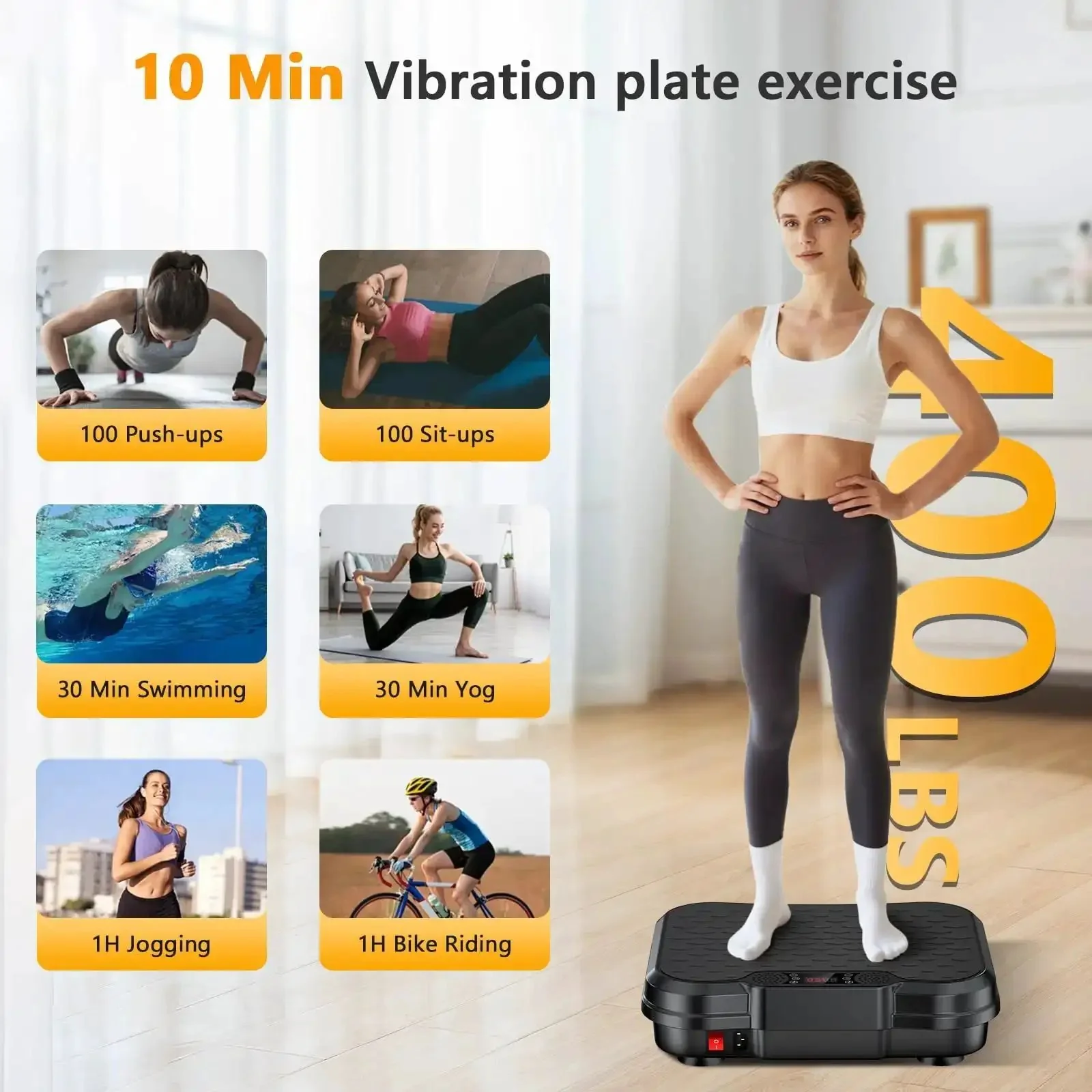 Vibration Plate Exercise Machine For Home Workouts No Gym Needed Platform With 250 Speeds And 500 Lb Capacity Whole Body Vibration For Weight Loss Toning And Full Body Fitness At Home - Image 9