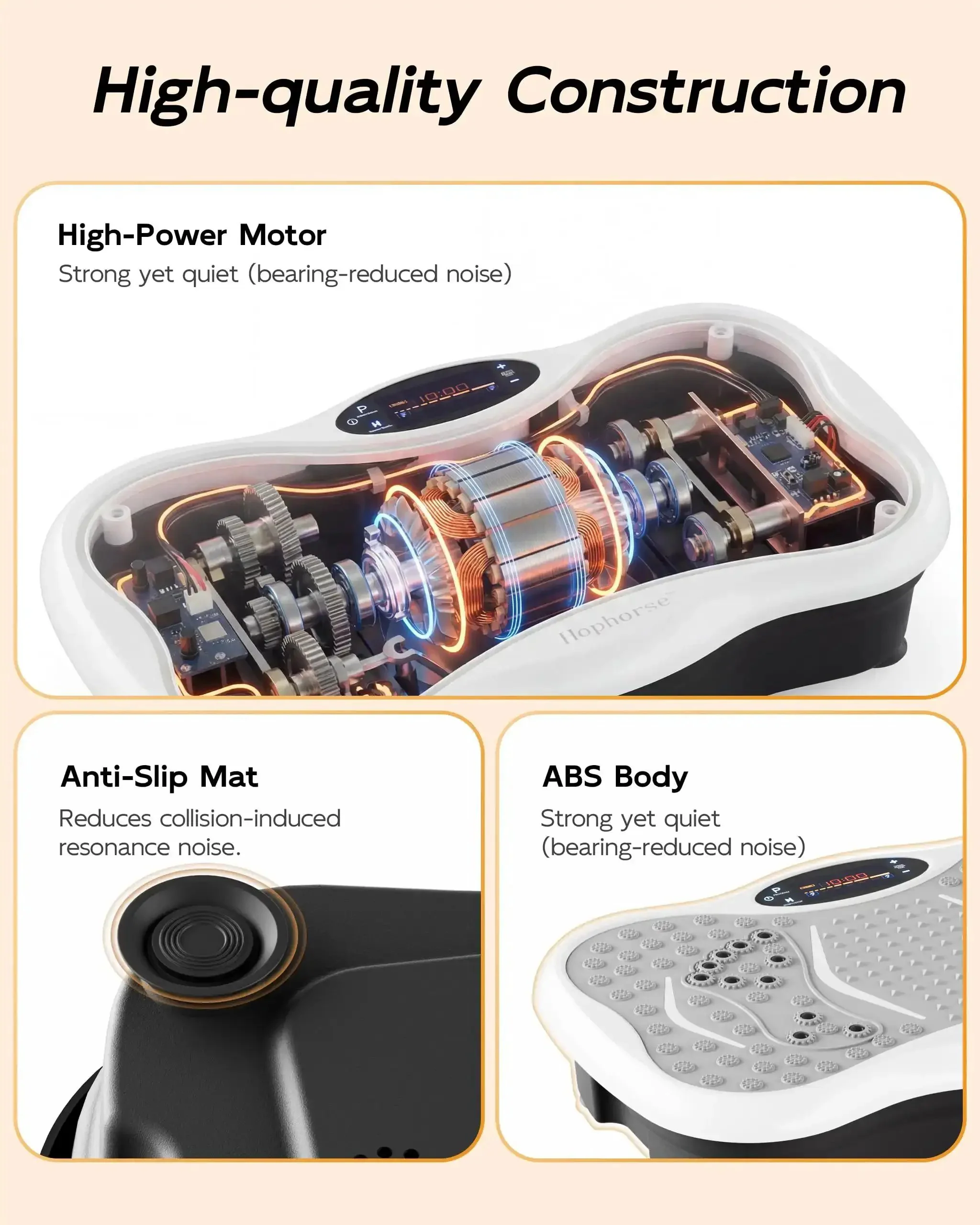Vibration Plate Exercise Machine With 200 Speeds For Lymphatic Drainage And Full Body Shaker Workouts, Boost Recovery, Pain Relief, And Weight Loss At Home, Easy Setup In Light Gray - Image 4