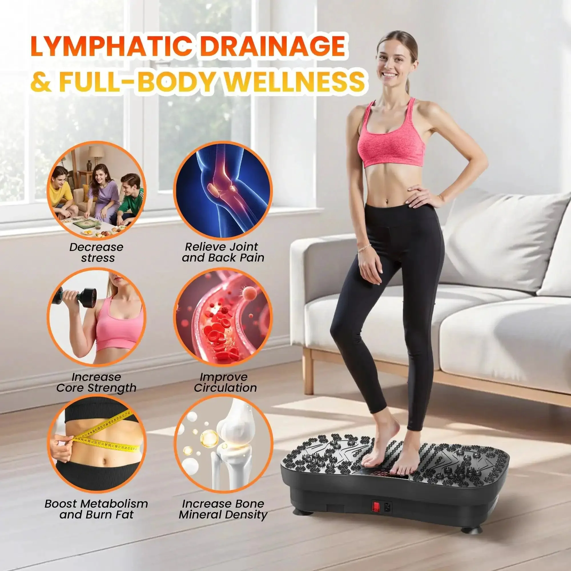 Vibration Plate Fitness Platform For Full Body Workout, Home Shaker Board, Exercise Machine For Weight Loss, Fat Burner, Shaking Fitness Pad For Women And Men - Image 6
