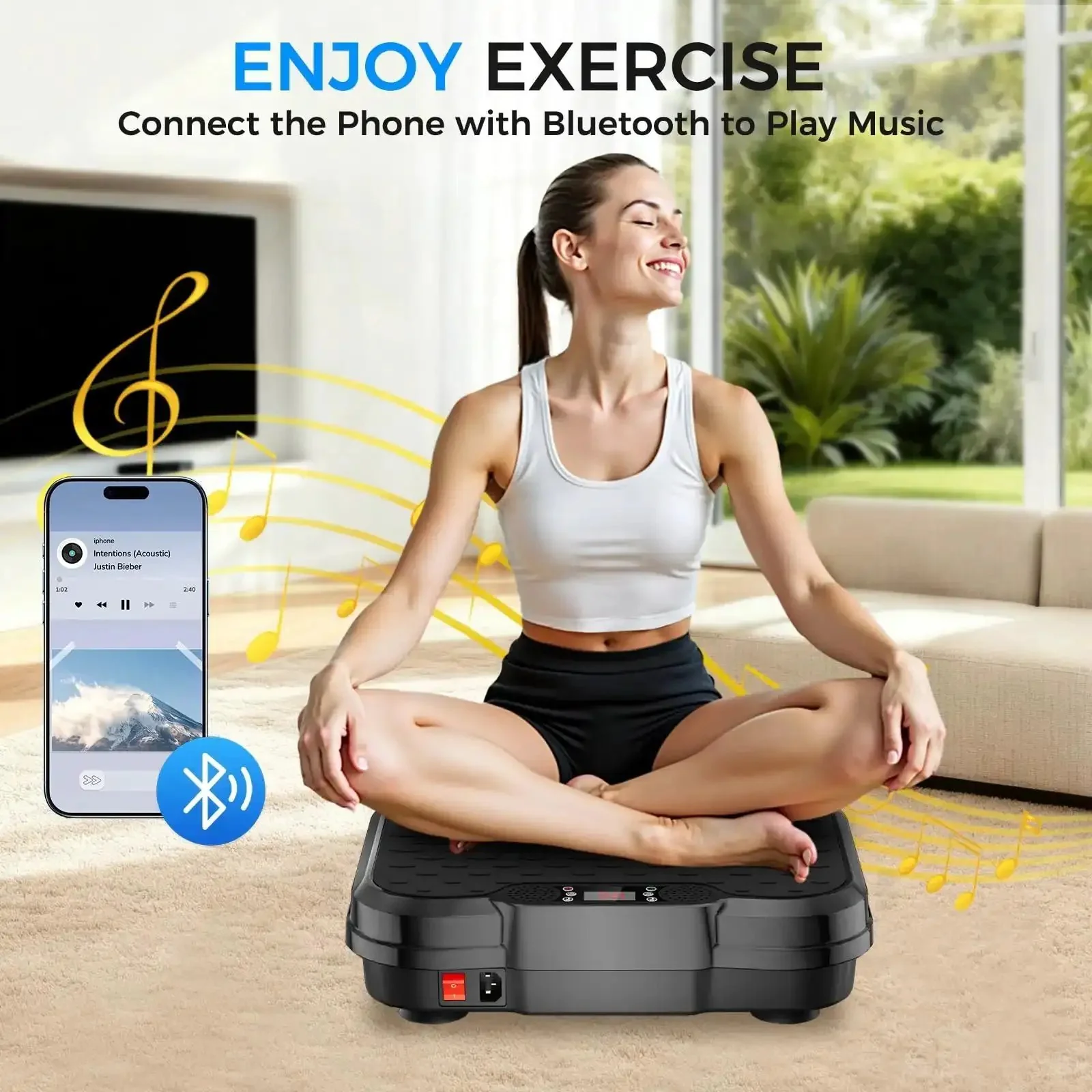 Vibration Plate For Full Body Fat Burning And Lymphatic Drainage With A 200W Motor 12mm Amplitude Adjustable Speeds 450 Lb Capacity Great For Shaping Toning And Getting Shredded - Image 9