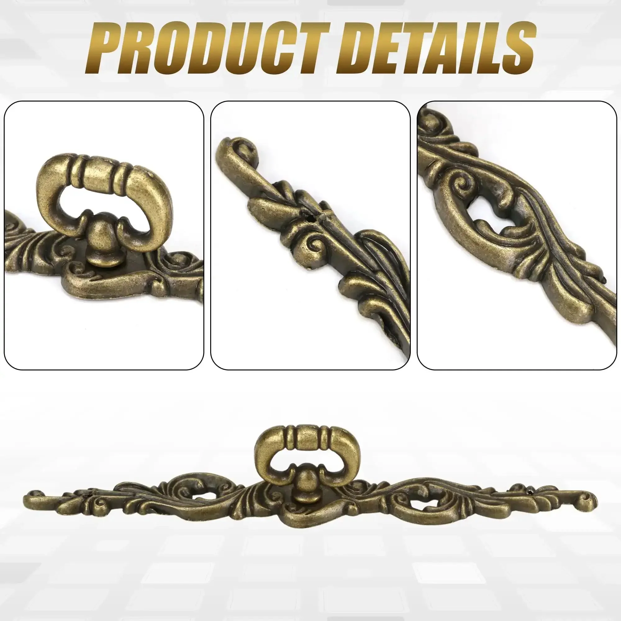 Vintage Bronze Long Drawer Pulls Old School 4 Pack With Screws 200mm Length Rustic Zinc Alloy Hardware For Furniture Cupboard Wardrobe Door Closet Bedroom Antique Dresser Handles - Image 7