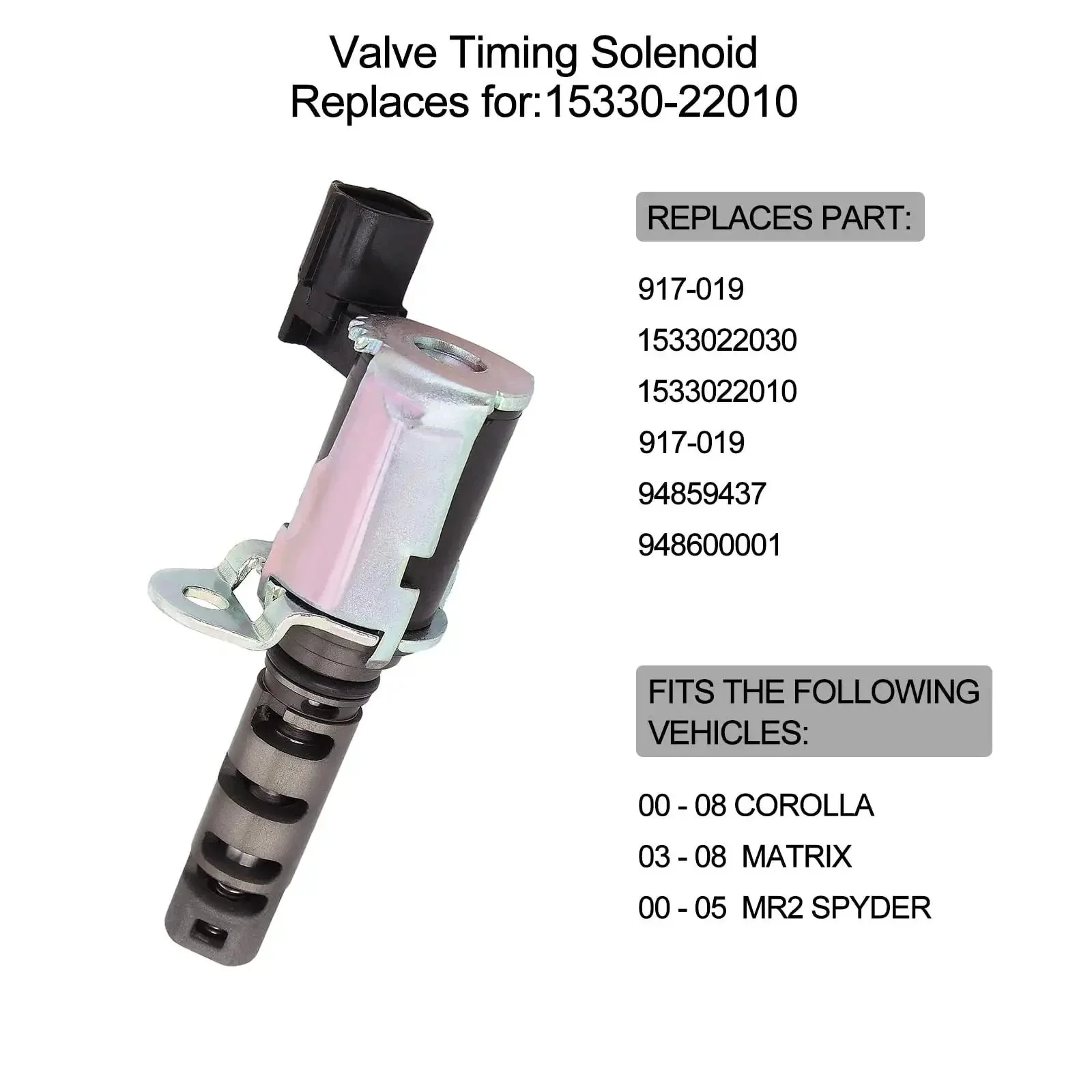 VVT Solenoid Compatible With 1.5L Toyota Echo 2000-2005 Prius 2001-2009 Yaris 2007-2013 Scion X A X B 2004-2006 Engine Variable Valve Timing Replacement Solenoid Easy Install 917-210 15330-21011 15330-21010 - Image 3