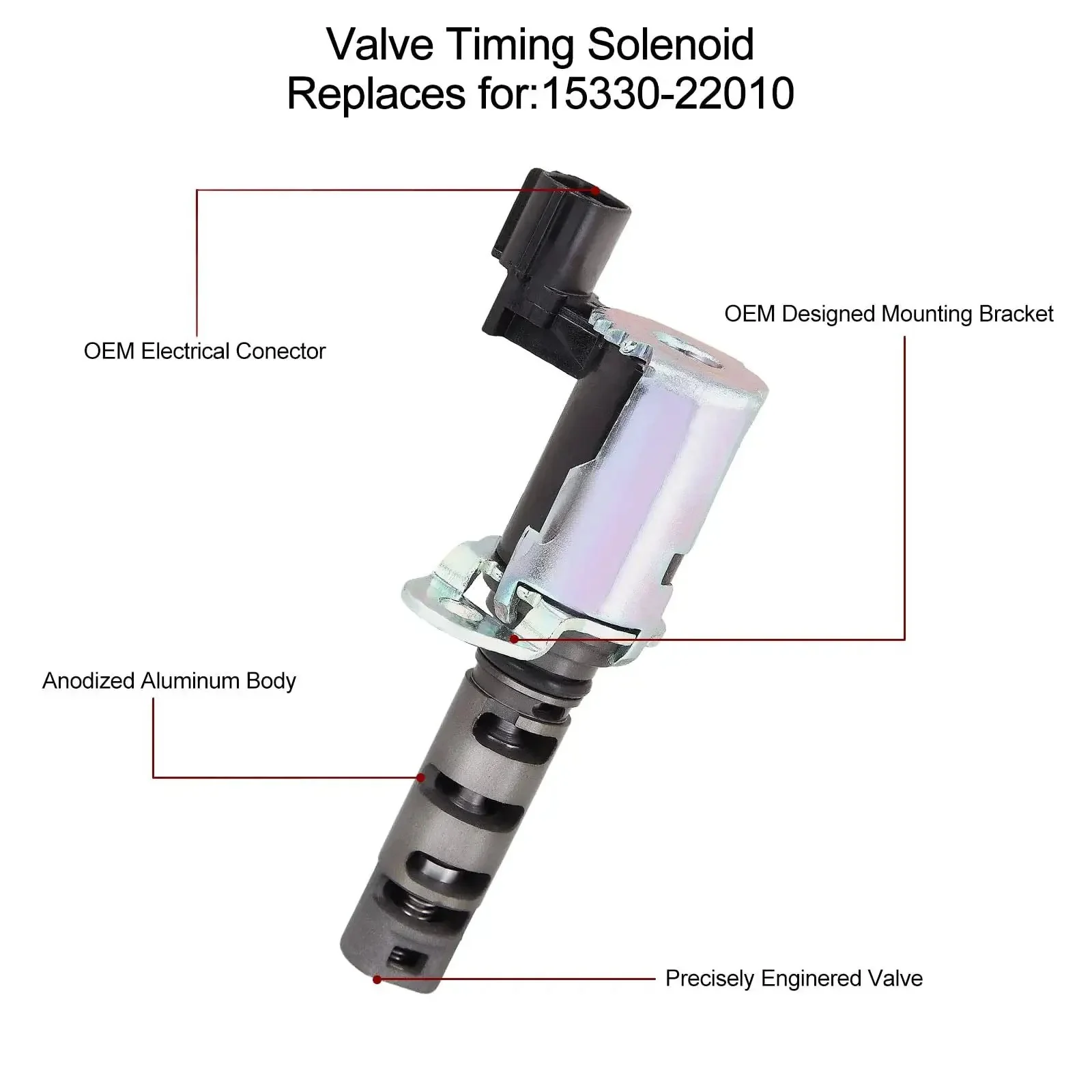 VVT Solenoid Compatible With 1.5L Toyota Echo 2000-2005 Prius 2001-2009 Yaris 2007-2013 Scion X A X B 2004-2006 Engine Variable Valve Timing Replacement Solenoid Easy Install 917-210 15330-21011 15330-21010 - Image 4