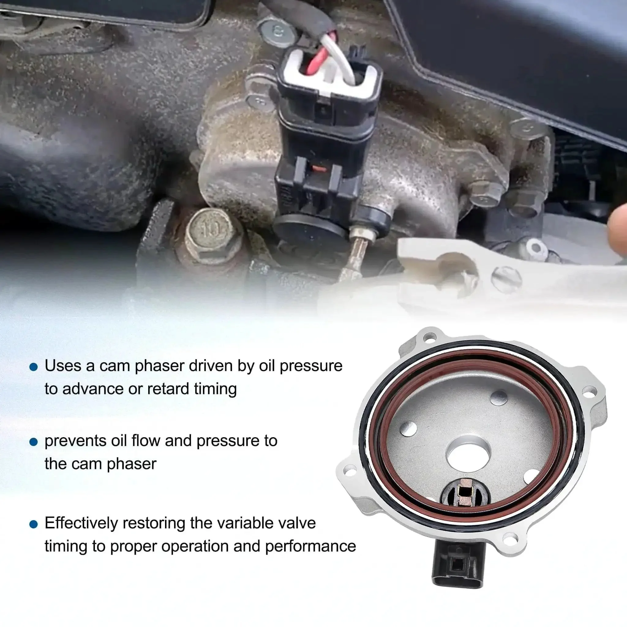 VVT Solenoid With Camshaft Sensor For Hyundai And Kia 2.0L 2.4L Engines Replacement 24360-2GGB0 Fits Sonata Santa Fe Tucson Veloster N Optima Sorento Sportage Stinger 2015 2021 Easy Install - Image 5