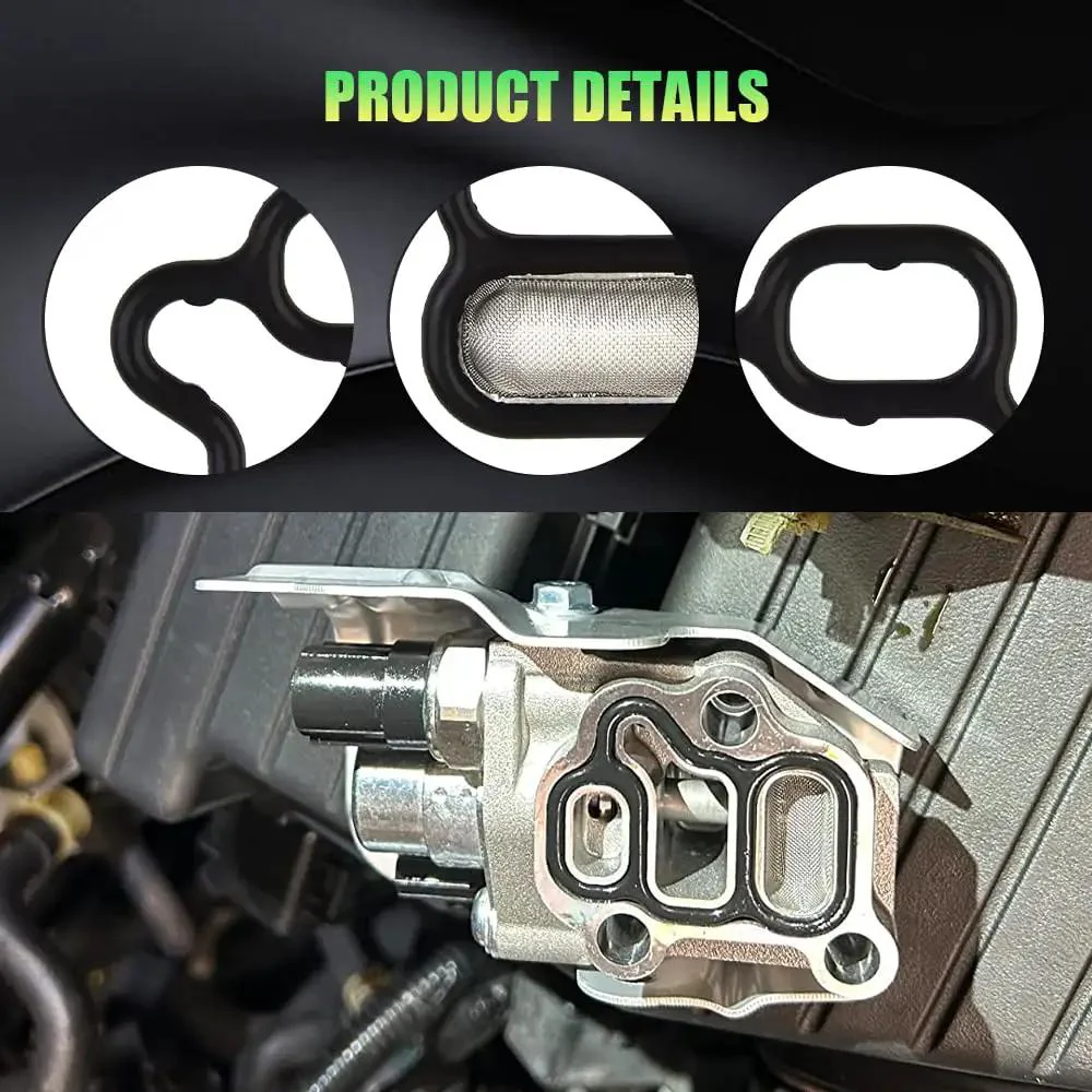 VVT VTEC Solenoid Gasket Kit With Valve Cover Gasket Set And Spool Valve Filter Screen, Engine Seal Replacement For Honda Civic Accord CR-V, 15845-RAA-A01 15815-RAA-A02, Durable Oil Resistant OEM Grade Upgrade - Image 5