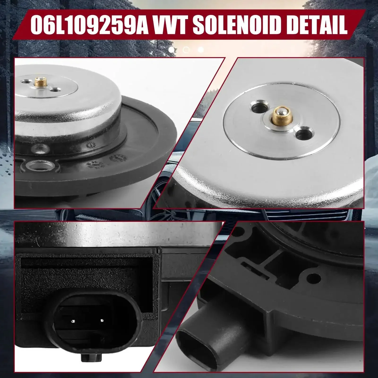 VW VVT Solenoid Replacement for Audi and VW Cars Engine Variable Valve Timing Solenoid Fits Golf GTI Passat Jetta Tiguan Eos CC Beetle A3 A4 A5 A6 S3 Q3 Q5 Q7 TT Allroad Quattro Sportback 06L109259A 06L109259D - Image 3