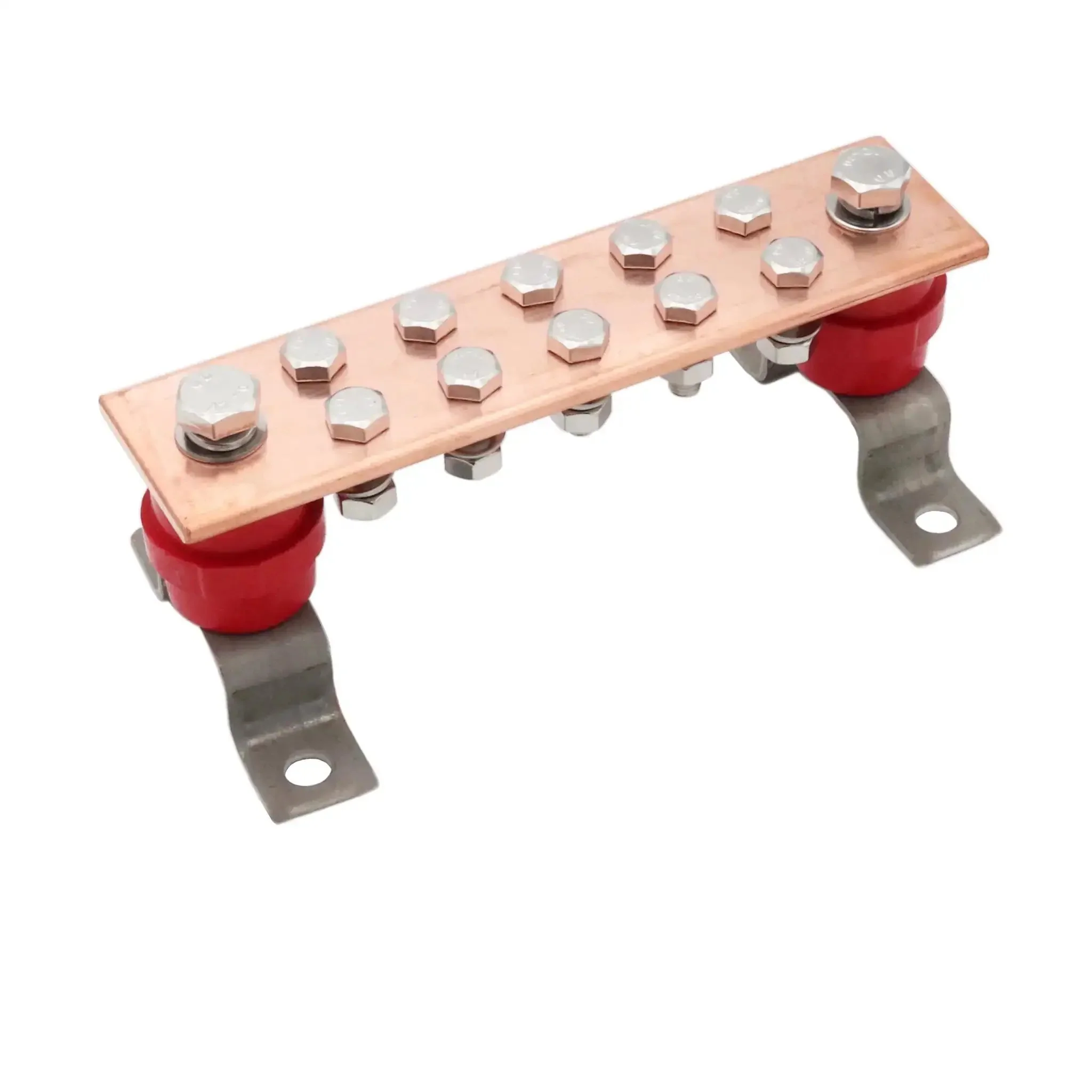 Wall Mounted Copper Ground Bar Kit With Ten Terminal Positions For Quick Multi Point Grounding, Heavy Duty Copper Busbar Measures 0.24 By 1.97 By 7.87 Inches, Preassembled Brackets And Insulators For Easy Install, Corrosion Resistant