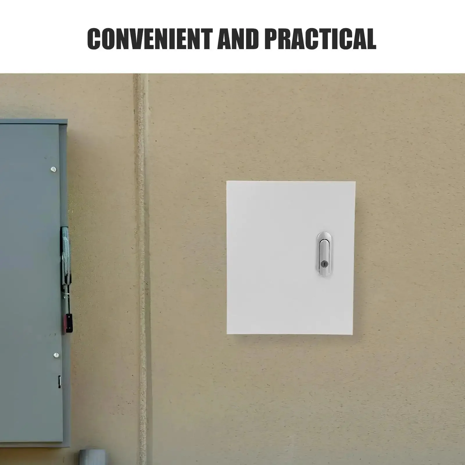 Wall Mounted Outdoor Power Distribution Box 250x300x140mm Heavy Duty Metal Enclosure Splashproof Electrical Control Panel Cabinet With Long Lock For Home And Industrial Use - Image 3