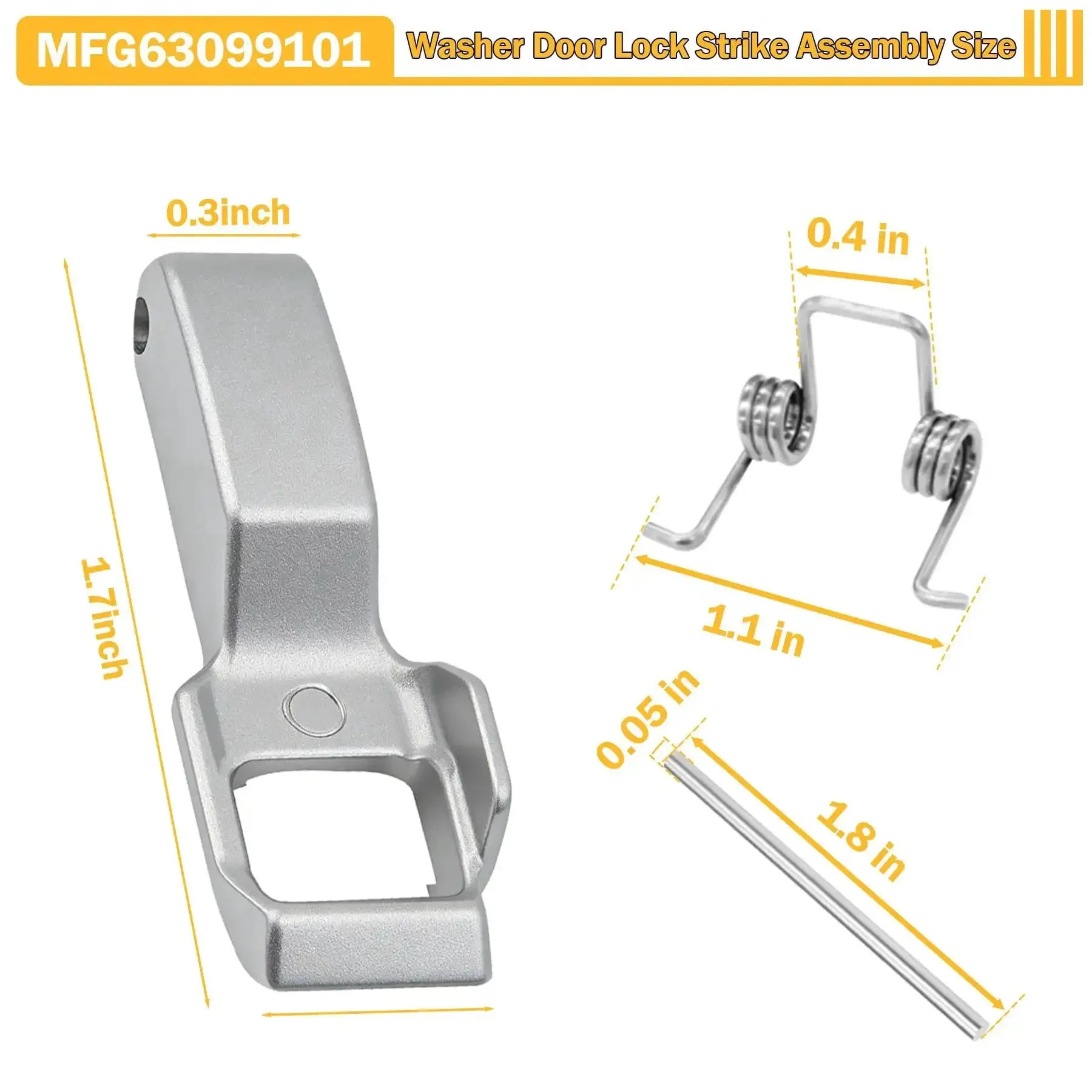 Washer Door Lock Hook And Strike Assembly For LG And Kenmore Washers - Replaces 4026ER4004B And More, MFG63099101, Fits Front And Top Load, Easy DIY Replacement, Durable Door Lock Mechanism - Image 4