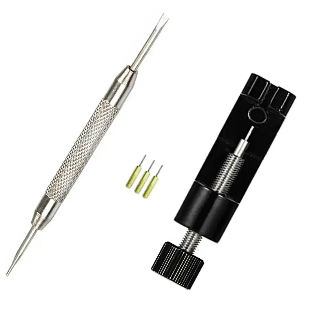 Watch Band Link Removal Kit For Metal And Stainless Steel Bands Pro Grade Tool Free Sizing Pin Remover For Bracelets Adjustable Watch Band Repair Kit With Extra Pins - Image 2