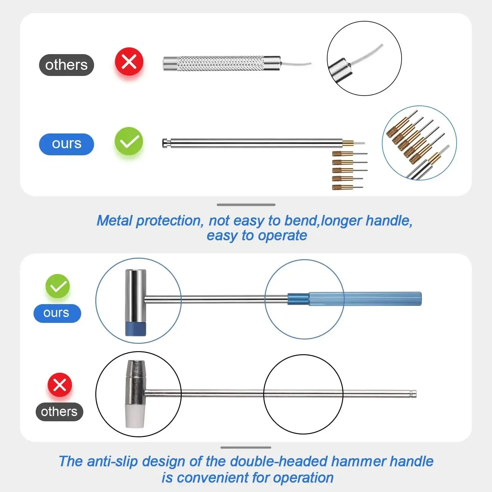 Watch Link Removal Kit With Leather Strap Punch And Durable Band Tool For Quick Repair No Fuss Adjustment And Resizing Includes Watch Strap Remover 10 Spring Bars 10 Pins And User Manual - Image 3