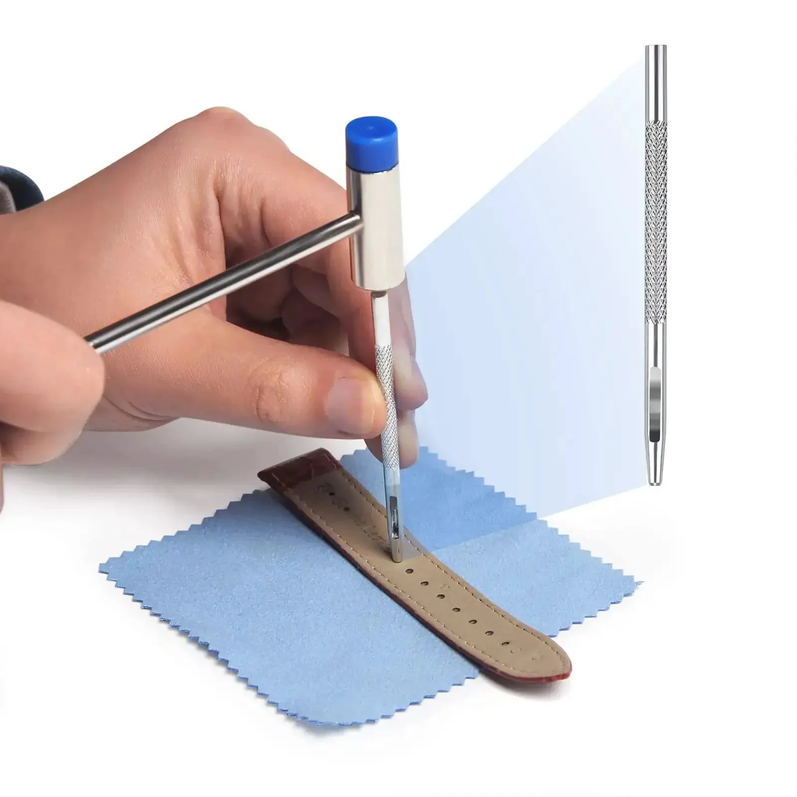Watch Link Removal Kit With Leather Strap Punch And Durable Band Tool For Quick Repair No Fuss Adjustment And Resizing Includes Watch Strap Remover 10 Spring Bars 10 Pins And User Manual - Image 4