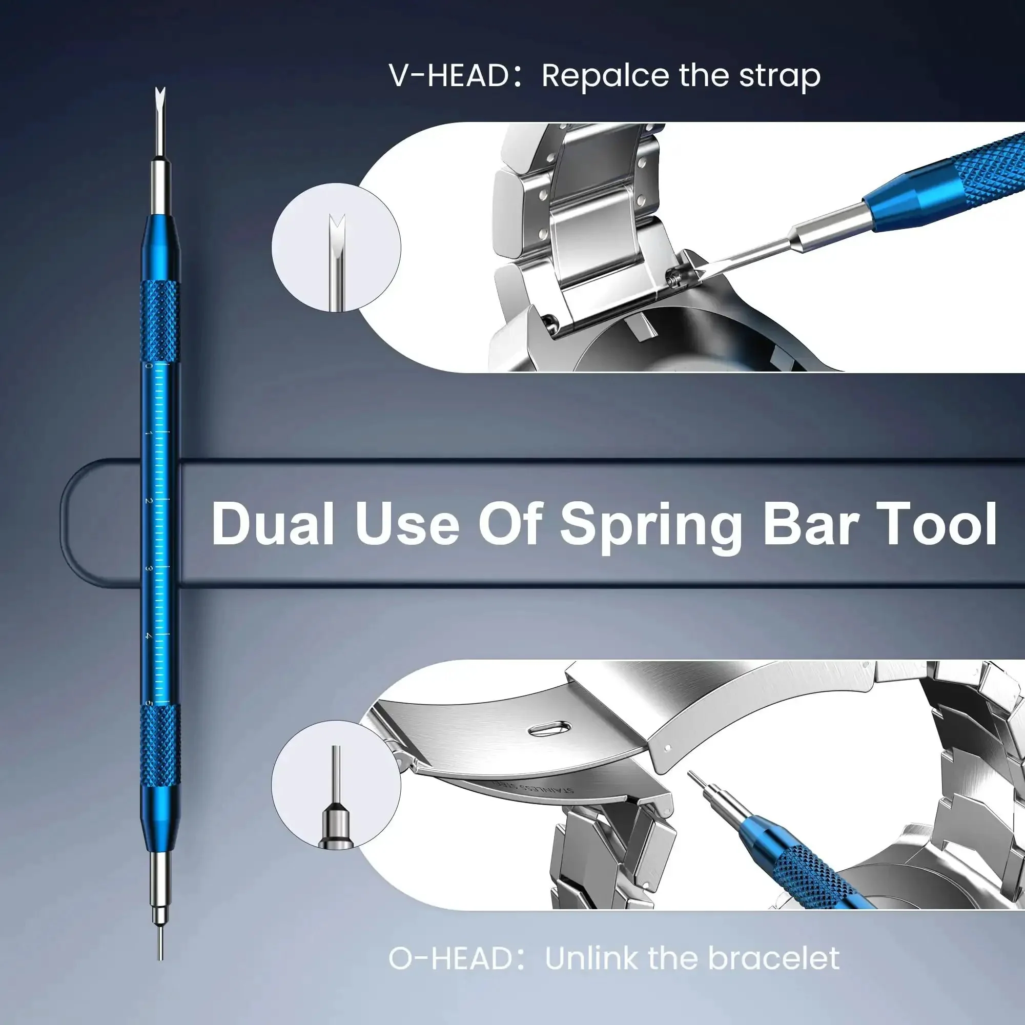 Watch Repair Tool Kit For Battery Replacement, Strap Adjustment, Link Pin Remover, Case Back Opener And Pry Knife With Hammer And Spring Bar Tools, Pro Grade All In One Set For Quick On The Go Repairs - Image 3
