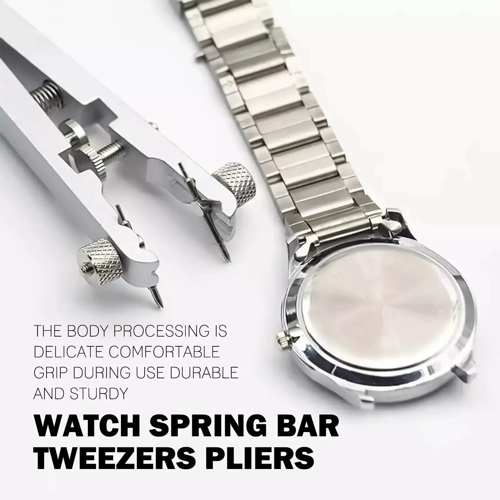 Watch Spring Bar Tool Kit With Pliers And 10 Tips, Pin Bar Tweezers For Quick Disassembly And Strap Replacement, Durable Aluminum Alloy Build In Silver, Easy To Use, DIY Friendly Gear For Everyday Watch Lovers - Image 6