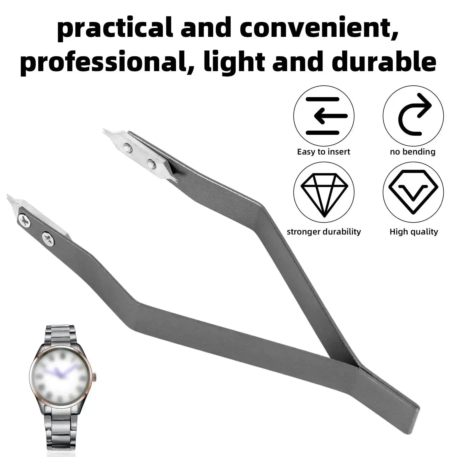 Watch Spring Bar Tweezers Set Made From Aluminum Alloy Precision Pliers Kit For No Fuss Band Strap Bracelet Repair And Adjustment Spring Bar Removal And Installation For Easy DIY Watch Repairs - Image 6