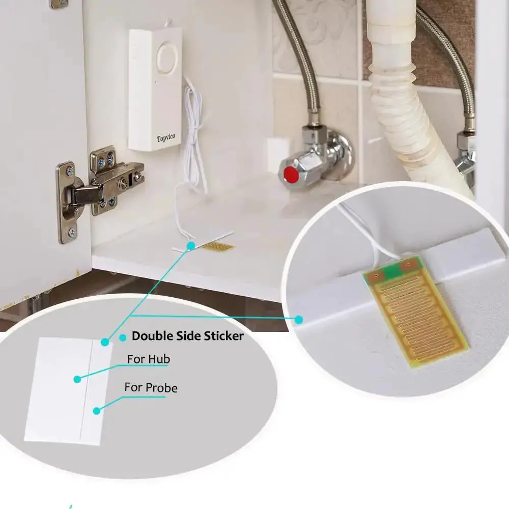 Water Leak Alarm Sensor Kit For Home Basements And RVs With 120dB Loud Battery Operated Alarm Sump Pump Overflow Moisture Floor Sensor Flood Detection In A 2 Pack For Quick Alerts Neighbors Can Hear And Prevent Flood Damage - Image 8
