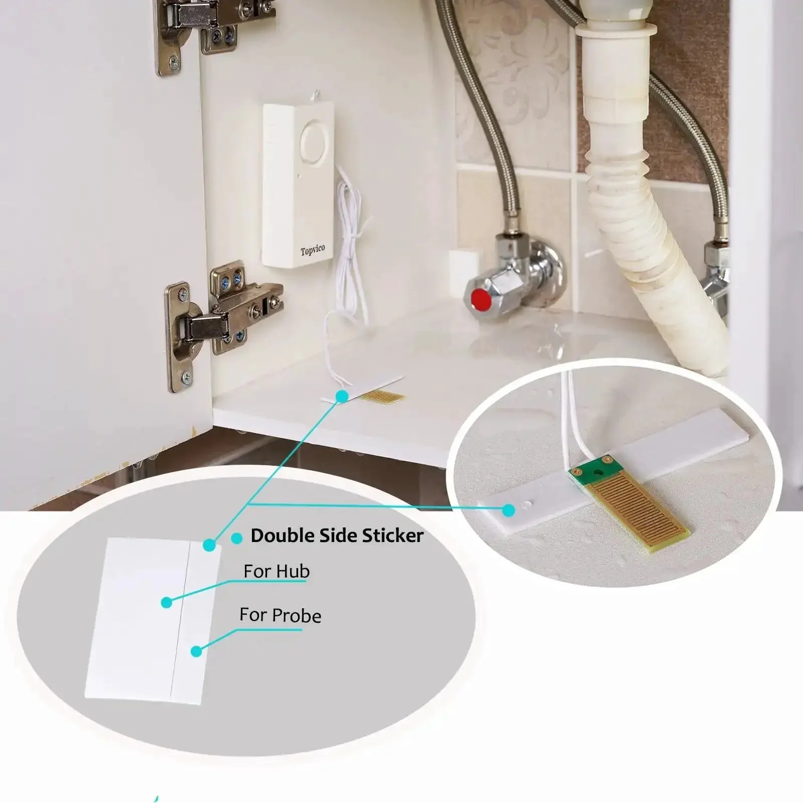 Water Leak Sensor Alarm For Basement And RV Moisture Detection, 120dB Loud Flood Alarm, Battery Operated, Works Alone, 3 Pack, Instant Alerts To Stop Water Damage And Protect Your Space - Image 8