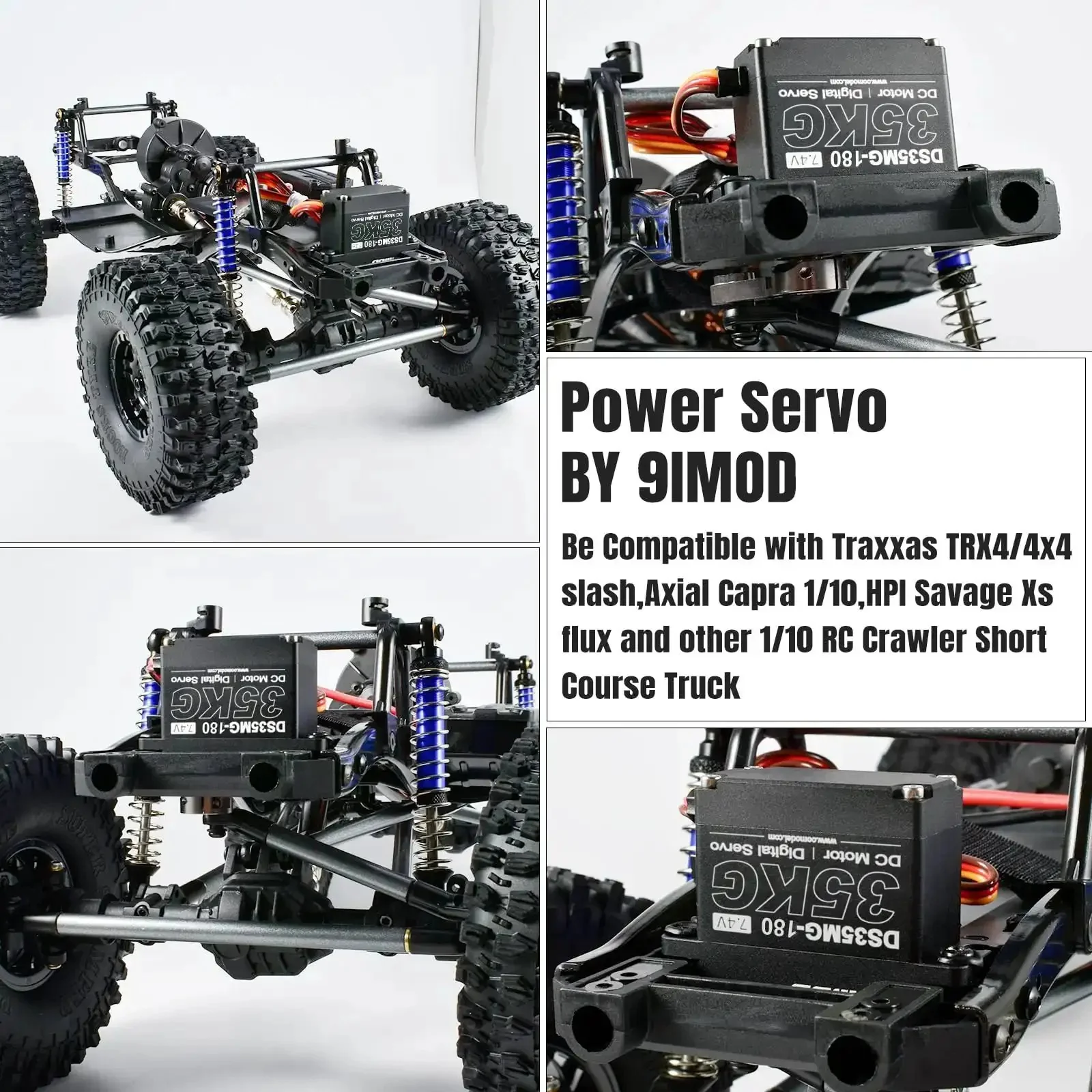 Waterproof 35Kg Beefy Torque RC Steering Servo With Full Metal Gear Digital High Speed For 1/8 1/10 1/12 RC Cars Crawler Truck Buggy Robotic Projects 180 Degree Control And Arduino Compatible - Image 4
