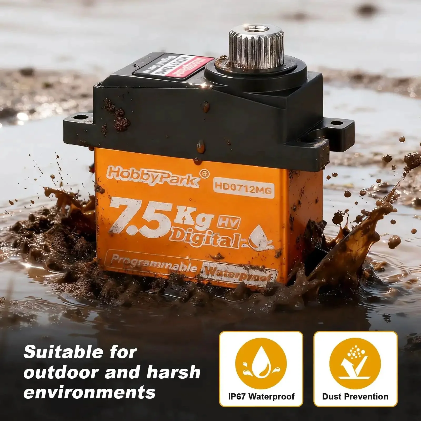 Waterproof 7.5Kg High Torque RC Micro Servo With Metal Gear Digital For One Eighteenth And One Tenth Scale Crawlers, Tough Outdoor Ready Steering And Shift Servo For TRX4M, SCX10, Losi Mini LMT, Redcat Ascent-18, LMT, And More - Image 7