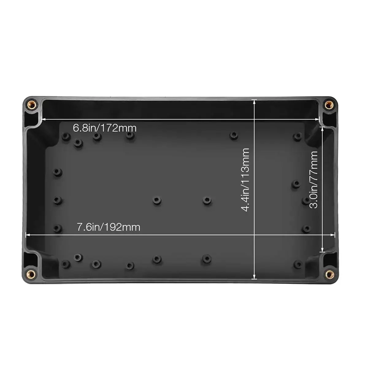 Waterproof ABS Plastic Electronics Project Box Enclosure 200mm By 120mm By 75mm Black For DIY Meters Sockets LEDs And Board Mounting Durable Junction Box - Image 3