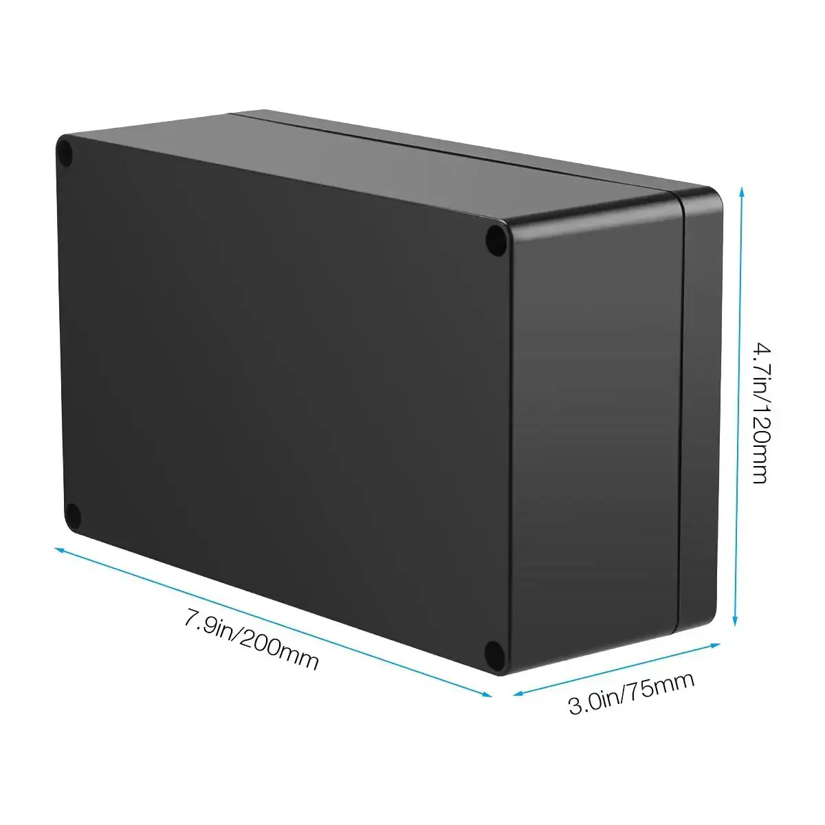 Waterproof ABS Plastic Electronics Project Box Enclosure 200mm By 120mm By 75mm Black For DIY Meters Sockets LEDs And Board Mounting Durable Junction Box - Image 7