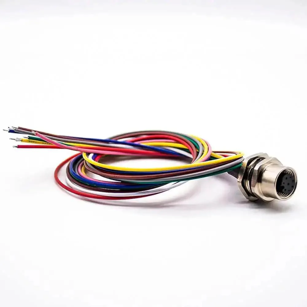 Waterproof M12 8 Pin Sensor Receptacle Connector A Coded Aviation Socket Female Straight Shielded Solder Type Back Mount Wiring 0.2m Wireable Cable Built For Rugged Industrial Round Connectors - Image 6