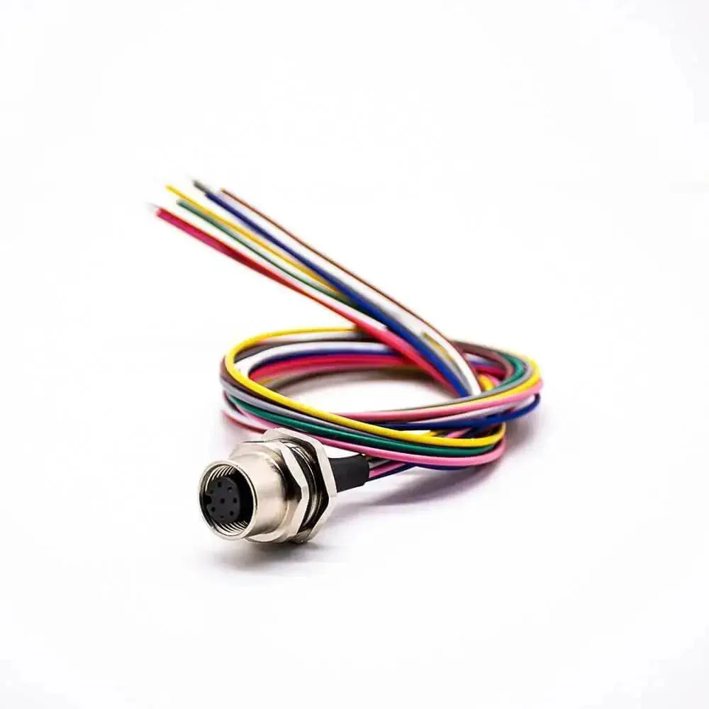 Waterproof M12 8 Pin Sensor Receptacle Connector A Coded Aviation Socket Female Straight Shielded Solder Type Back Mount Wiring 0.2m Wireable Cable Built For Rugged Industrial Round Connectors - Image 8