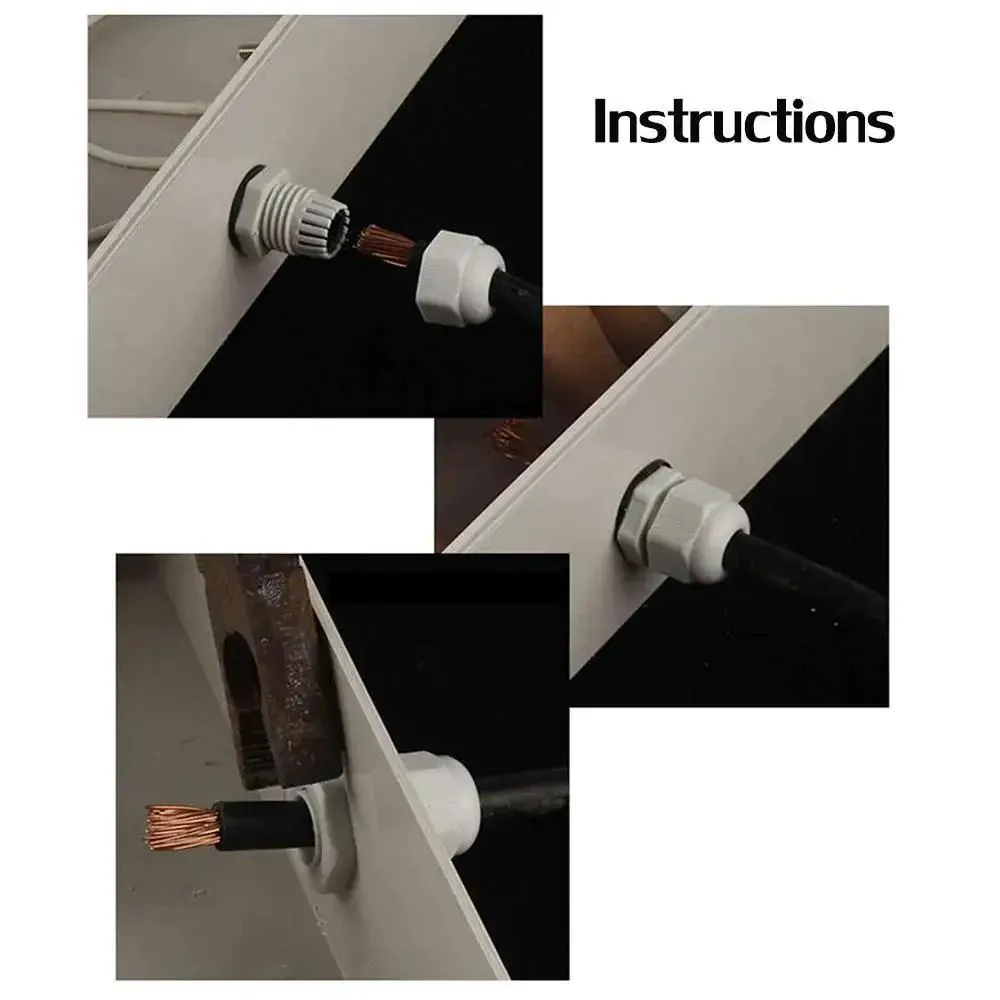 Waterproof Nylon Cable Glands Kit 40 Pcs Set With Eight Per Size Adjustable Wire Glands Joints For Outdoor And Industrial Use Fits PG7 PG9 PG11 PG13.5 PG16 Beefy Black Seals Included - Image 5