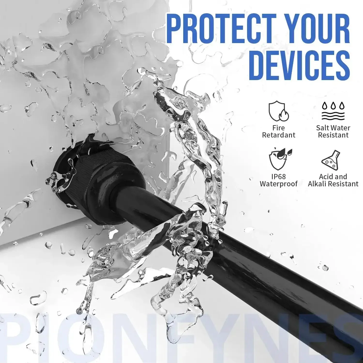 Waterproof PG9 Cable Gland 100 Piece Set, Adjustable 4-8mm Nylon Glands With Gaskets, IP68 Rated For Outdoor And Indoor Use, Tough PA66 Construction, 0.16-0.31 Inch Fit, Easy Install For Electrical Panels - Image 4