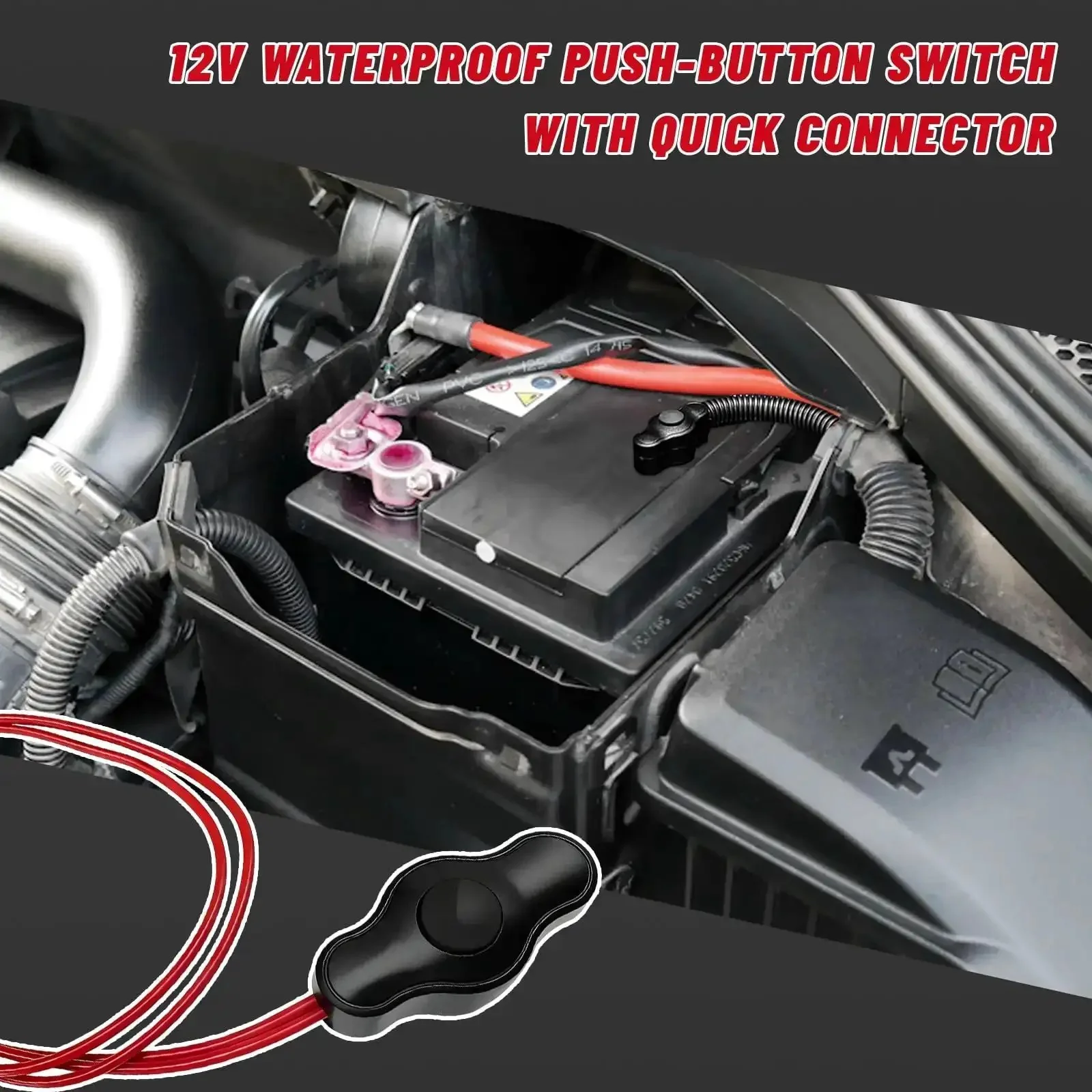 Waterproof Push Button Switch With Quick Connector For 12V LED Accent Lighting On Off Kit Universal Push Button Switches For Car Motorcycle Truck ATV LED Lights - Image 4