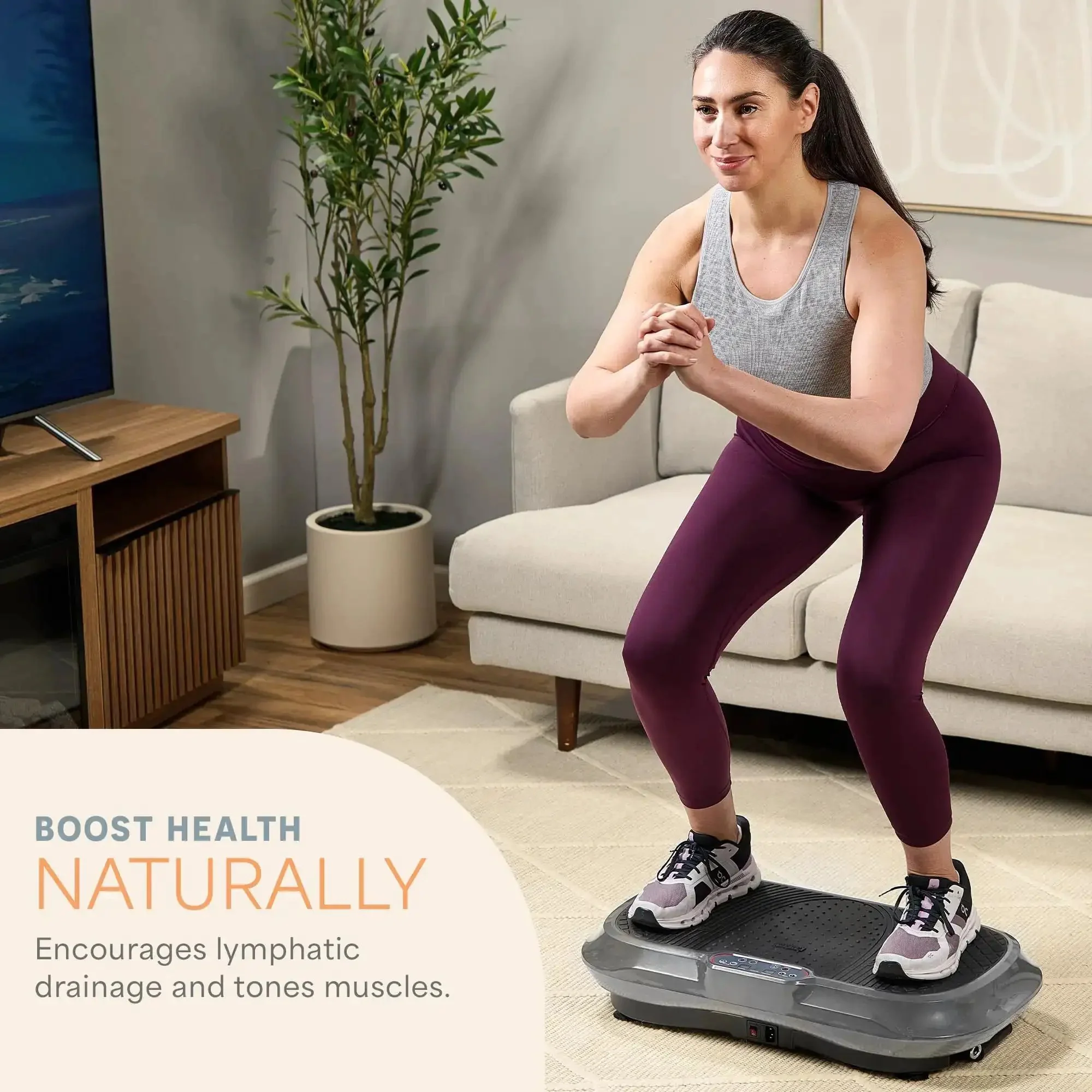 Waver Vibration Plate Exercise Machine With High Intensity Full Body Vibration For Muscle Activation, Loop Bands For Strength Toning And Fat Loss, At Home Gym Gear For A Killer Full Body Workout - Image 9