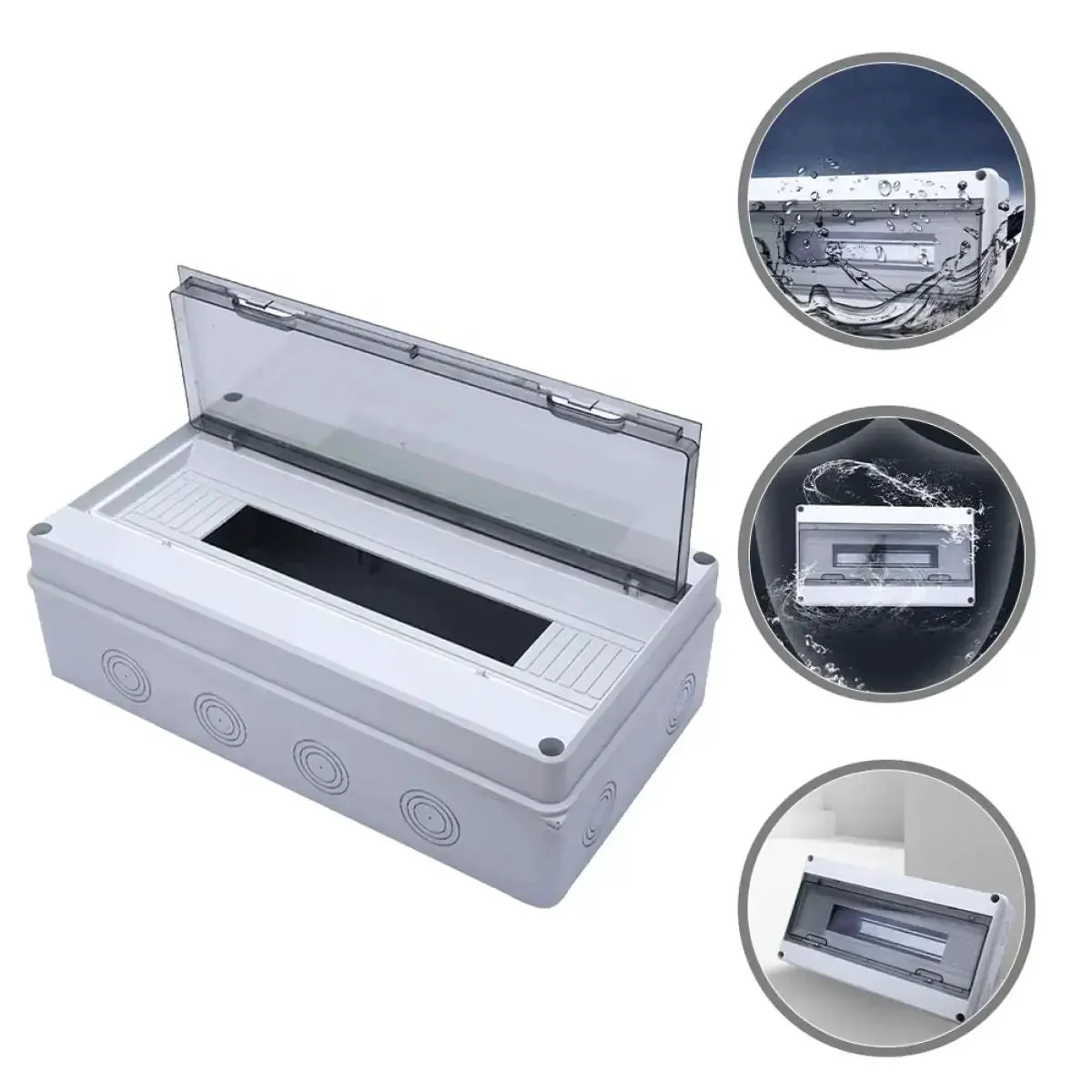 Weatherproof 18-Circuit Outdoor Electrical Junction Box With Distribution Panel Enclosure For Home And RV Use, Durable ABS Dustproof Weatherproof Power Control Box, Rugged Outdoor Electrical Box With Easy Install - Image 6