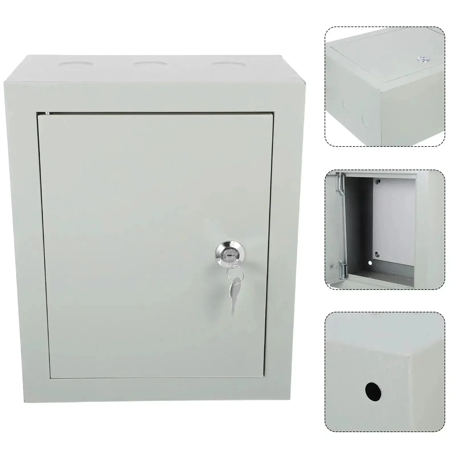 Weatherproof Outdoor Electrical Junction Box With Beefy Rugged Iron Enclosure And Mounting Plate Dustproof And Waterproof Exterior Panel Box For Cable Protection Durable Outdoor Electronics Housing - Image 2