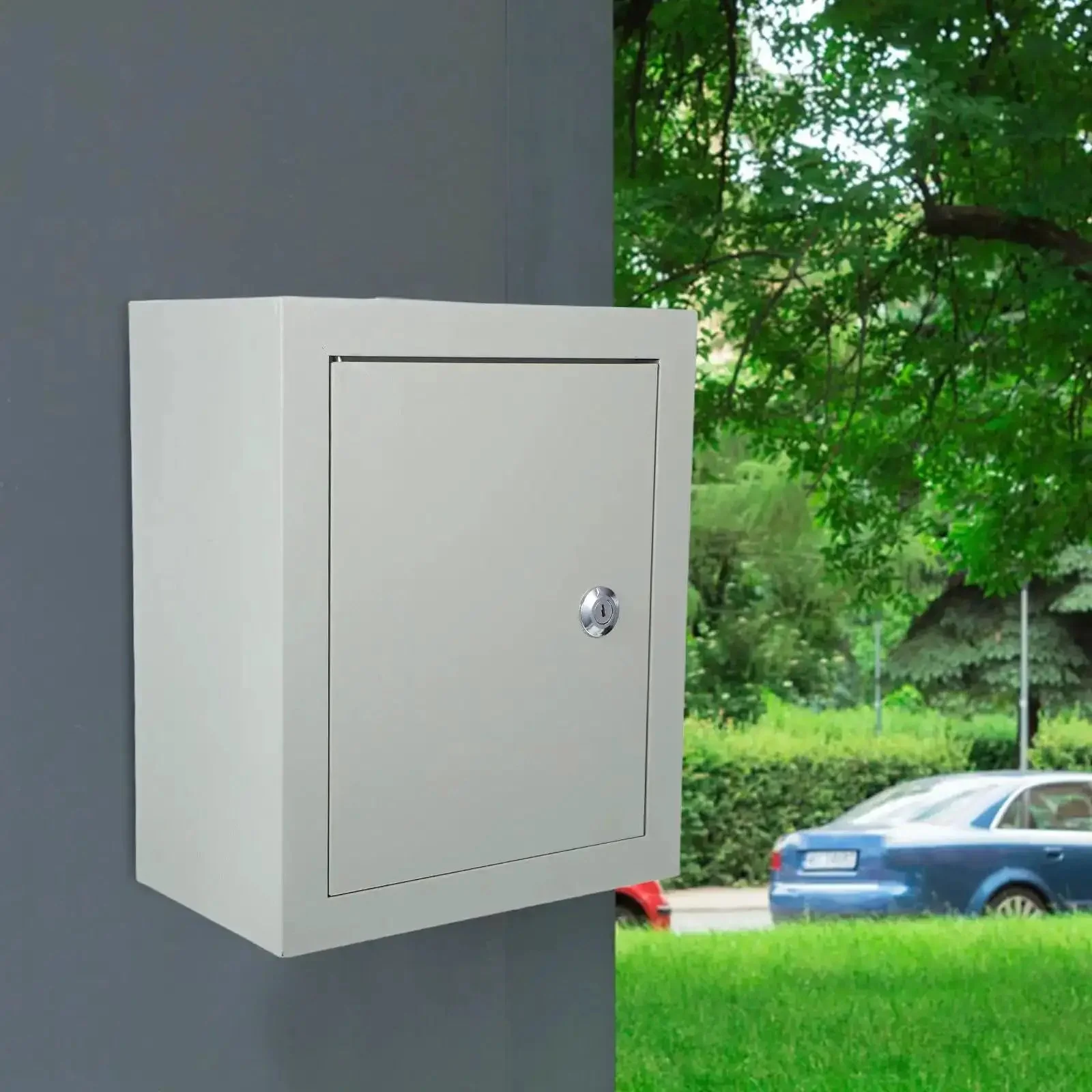 Weatherproof Outdoor Electrical Junction Box With Beefy Rugged Iron Enclosure And Mounting Plate Dustproof And Waterproof Exterior Panel Box For Cable Protection Durable Outdoor Electronics Housing - Image 3