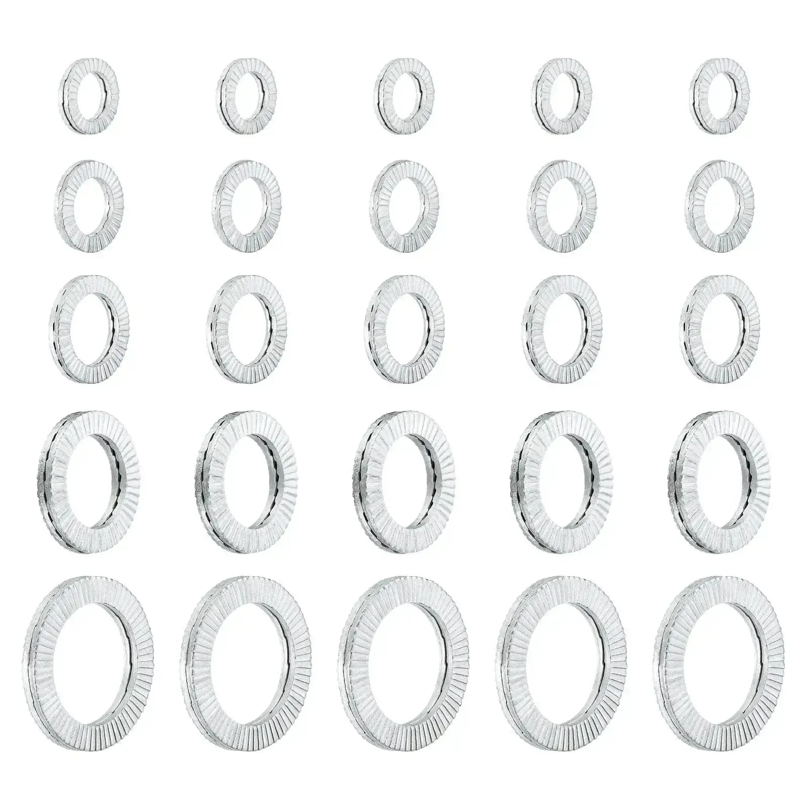 Wedge Locking Washers For M8 M10 M12 M16 M20 Bolts, 60 Pieces, Beefy Manganese Steel, Vibration Resistant Safety Washers, Assortment Kit, DIN 25201 Standard