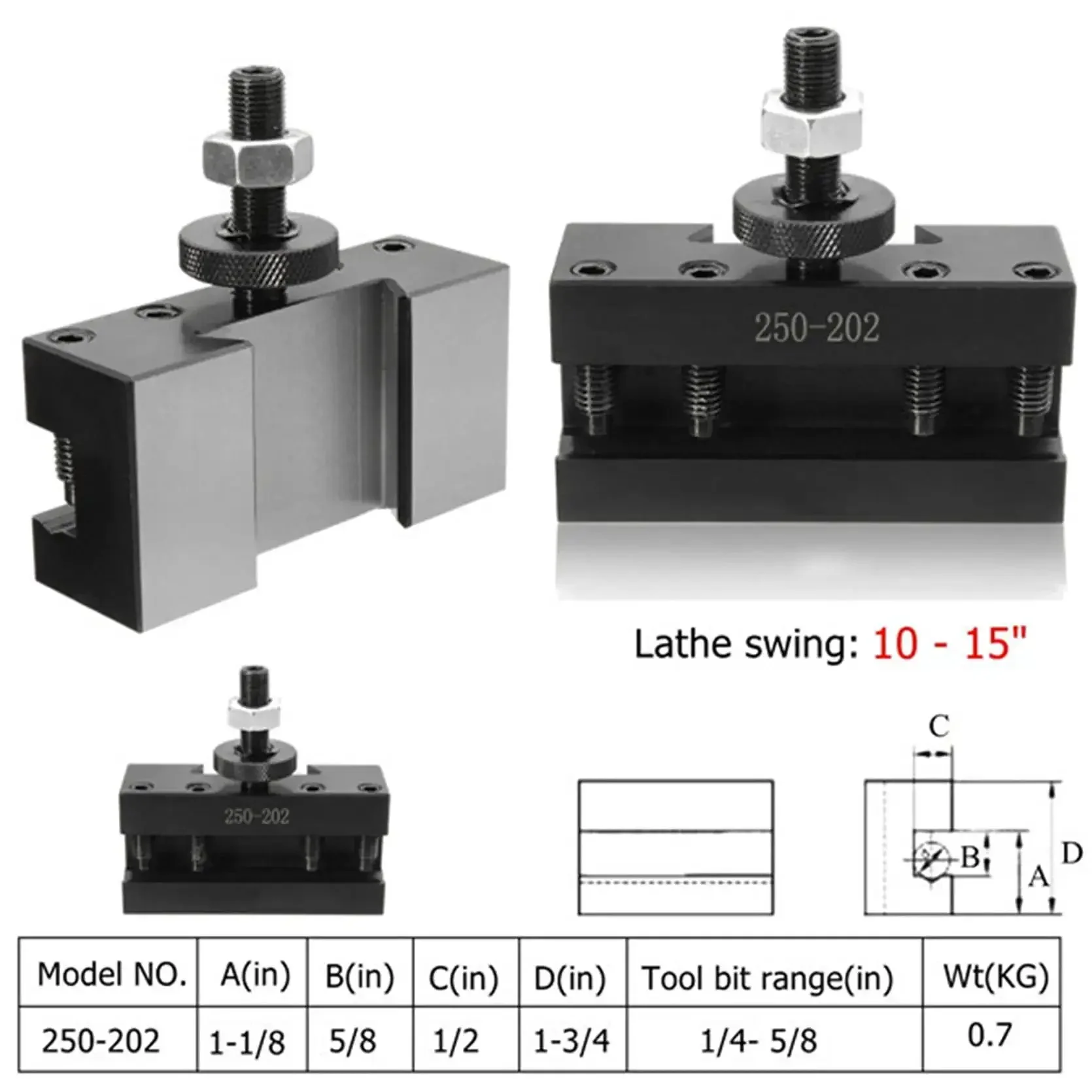 Wedge Type Piston Quick Change Tool Holder For Boring And Turning On CNC Lathes And Mini Lathes Built From Rigid Steel For Tough Use This Workhorse Makes Tool Bit Changes Up To Five Eighths Inch And Round Shanks Up To Half Inch A Breeze To Install Tool - Image 7