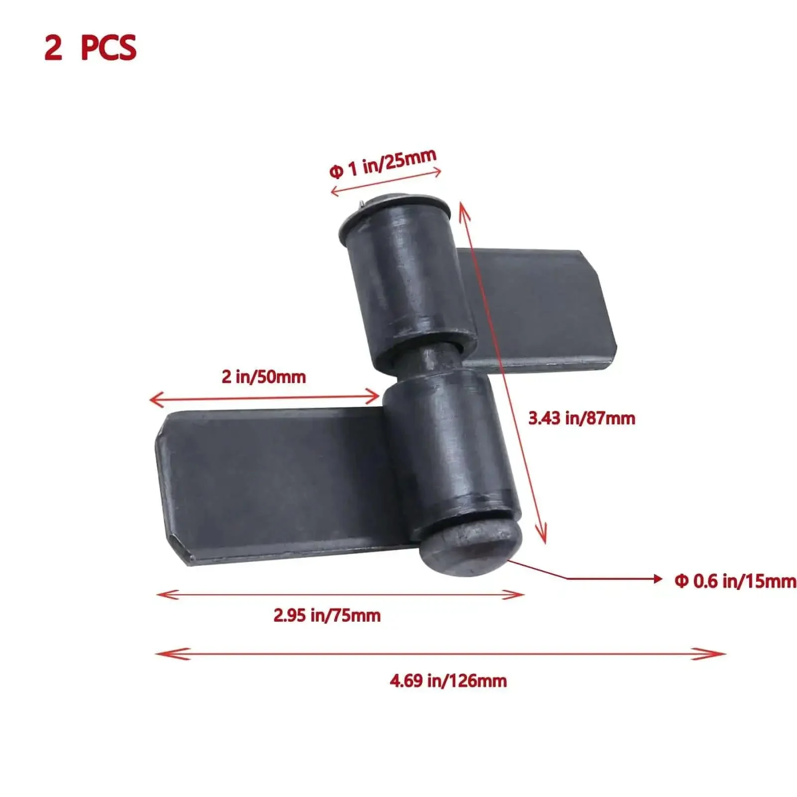 Weldable Lift Off Hinges 4 2/3 Inch By 3 3/7 Inch Heavy Duty Weld Carbon Steel Lift Off Flag Hinges With Removable Pin Detachable Pack Of 2 For Exterior And Interior Doors - Image 8