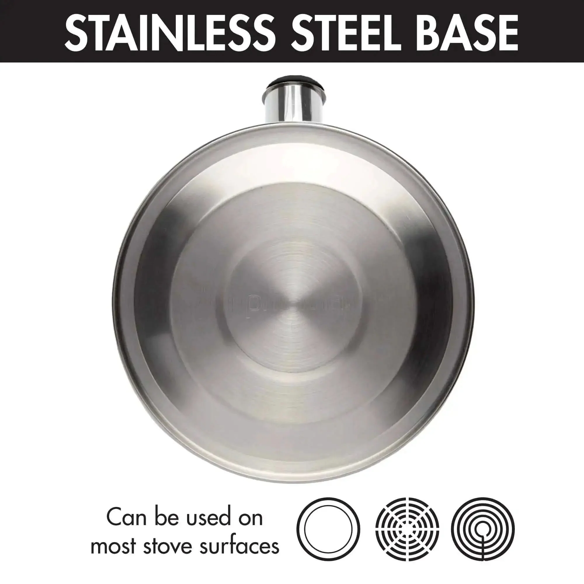 Whistling Stovetop Tea Kettle With Food Grade Stainless Steel, 1.5 Quart Capacity, Boils Fast, No Waiting, Cool Touch Folding Handle, Brushed Finish With Black Handle - Image 4
