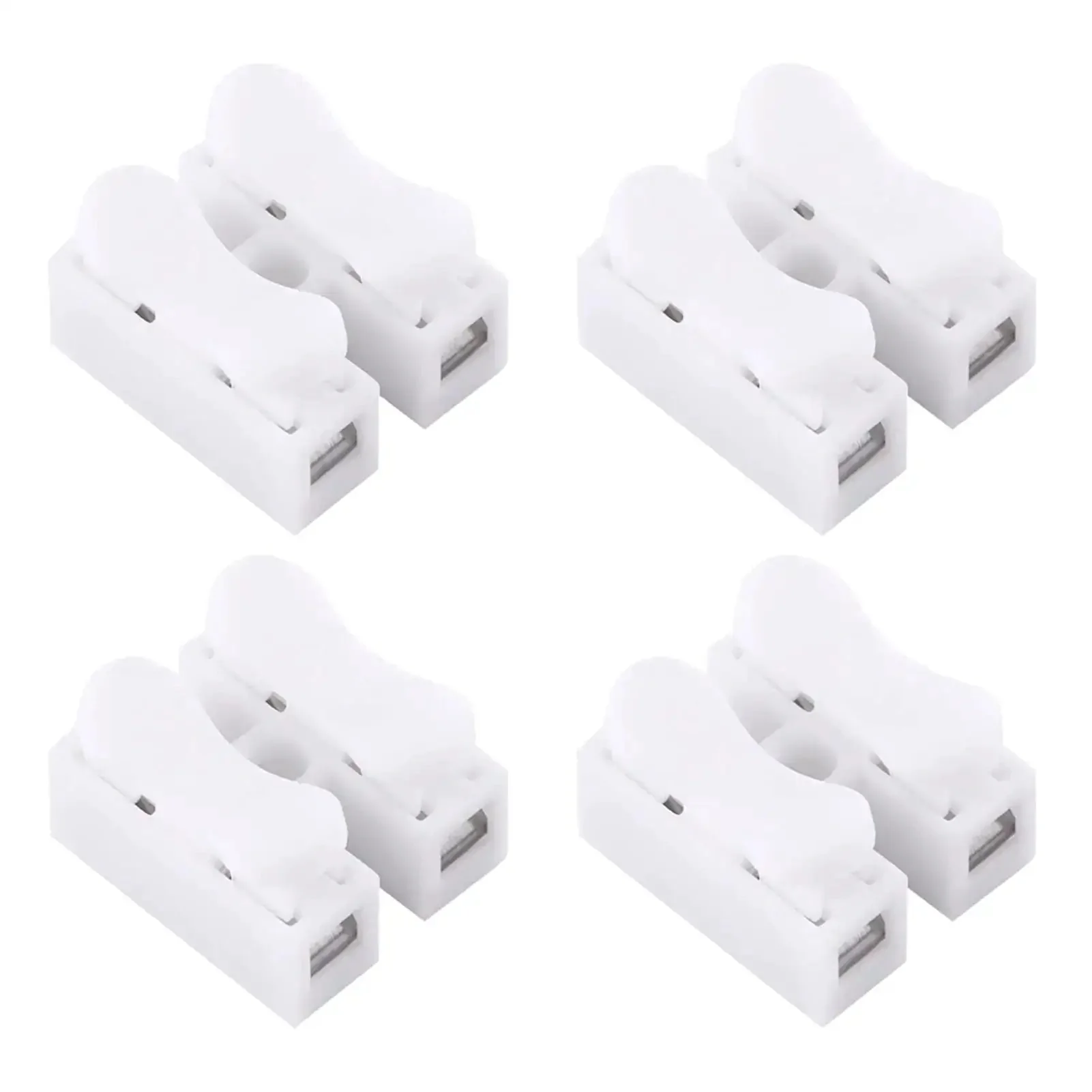 White 2 Pin Push Quick Wire Connector Set 5A 220V Spring Terminal Connectors For Motors Electrical Control Power Household Appliances Lighting And Machinery 100 Pack Easy Clip On Replaces Electrical Tape - Image 4