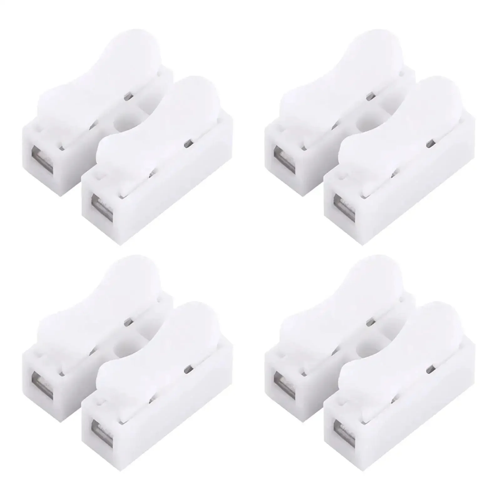 White 2 Pin Push Quick Wire Connector Set 5A 220V Spring Terminal Connectors For Motors Electrical Control Power Household Appliances Lighting And Machinery 100 Pack Easy Clip On Replaces Electrical Tape - Image 6