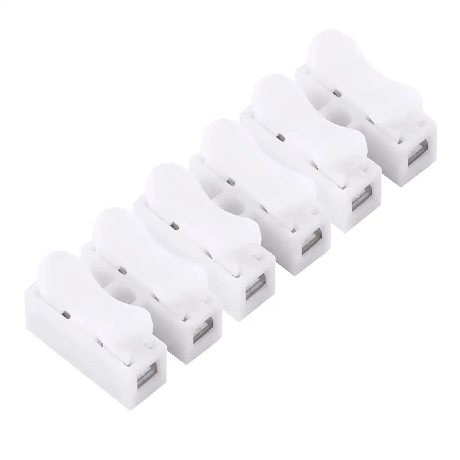 White 2 Pin Push Quick Wire Connector Set 5A 220V Spring Terminal Connectors For Motors Electrical Control Power Household Appliances Lighting And Machinery 100 Pack Easy Clip On Replaces Electrical Tape - Image 8