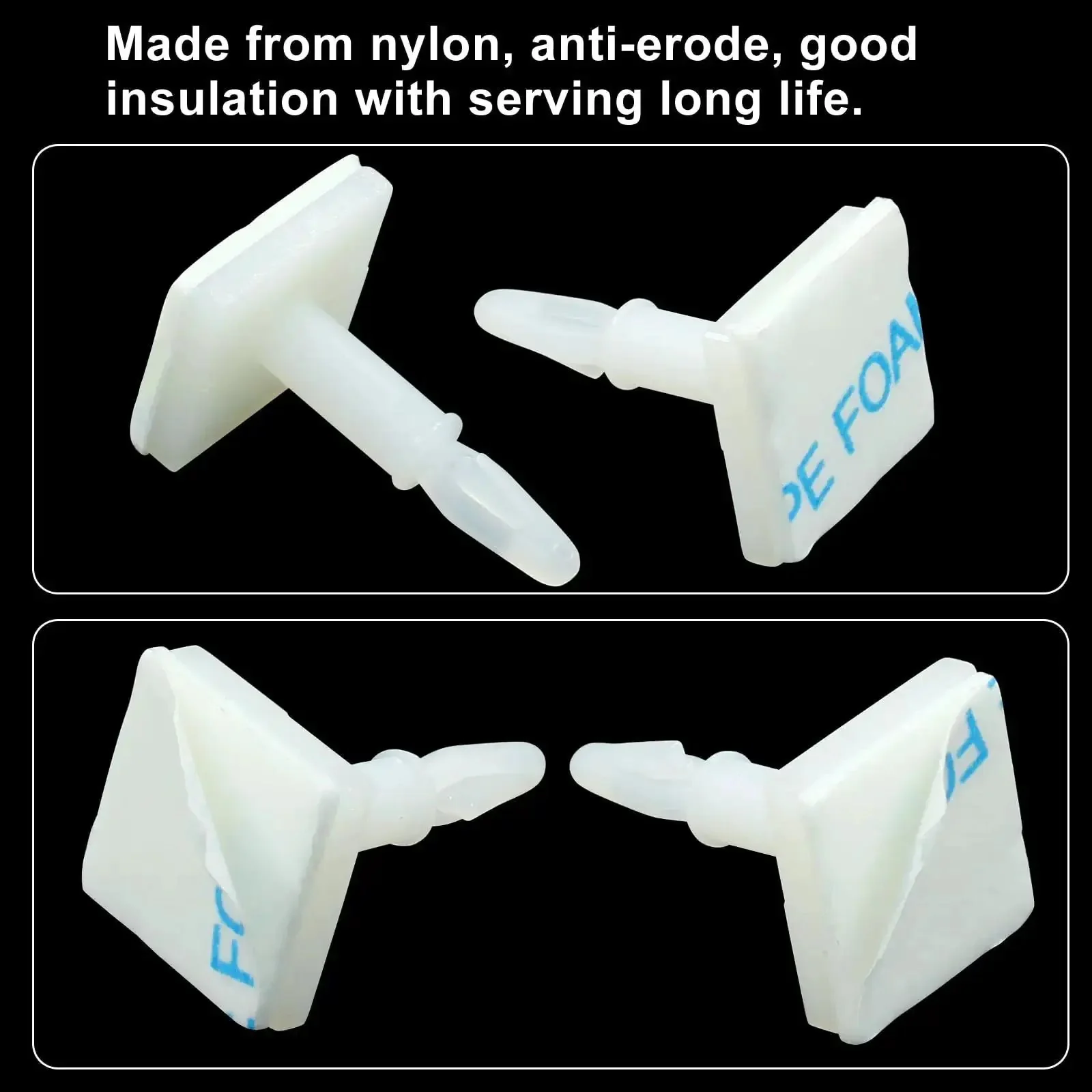 White Adhesive PCB Spacer Set 25 Pcs Nylon Standoffs With Sticky Base 12.4mm High Support For 3mm Hole Circuit Boards Insulated Mounting Spacers Durable Plastic Anchors For DIY Electronics - Image 4