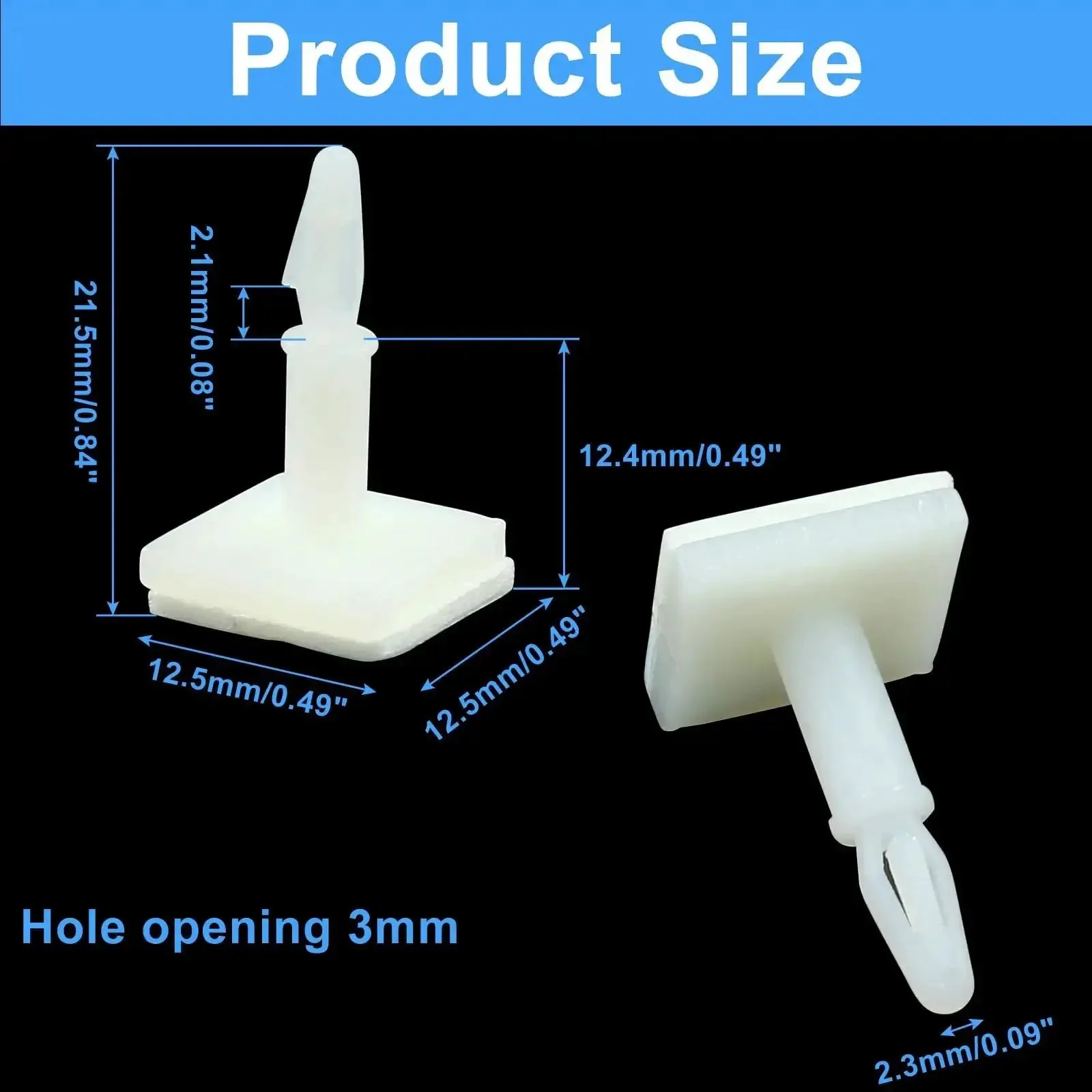 White Adhesive PCB Spacer Set 25 Pcs Nylon Standoffs With Sticky Base 12.4mm High Support For 3mm Hole Circuit Boards Insulated Mounting Spacers Durable Plastic Anchors For DIY Electronics - Image 5