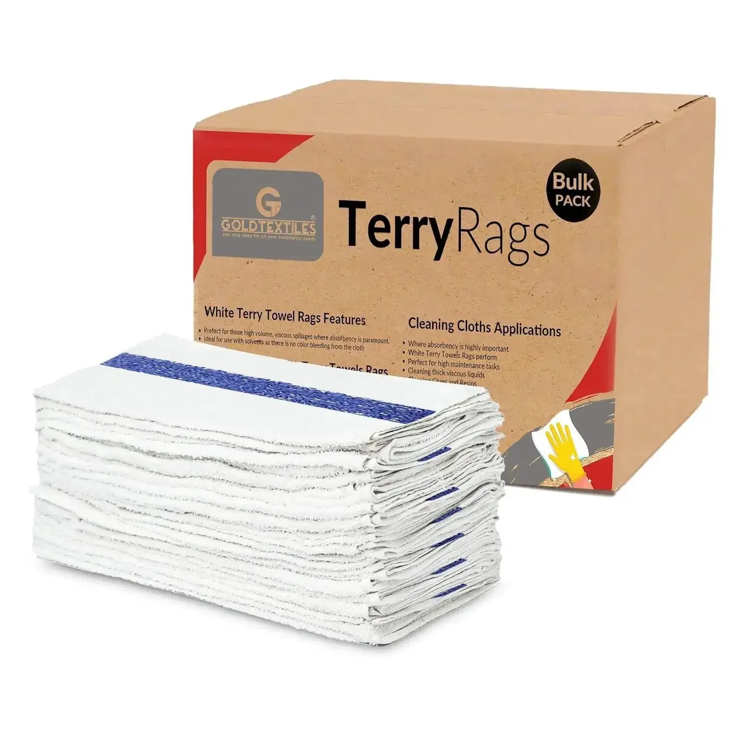 White Cotton Blend Shop Towels 60 Pack Bulk 22x44 Inches B Grade Cleaning Rags For Auto Industrial And Commercial Use Absorbent Terry Towels Box Built Tough For Spills And Wipes In Busy Shops And Garages